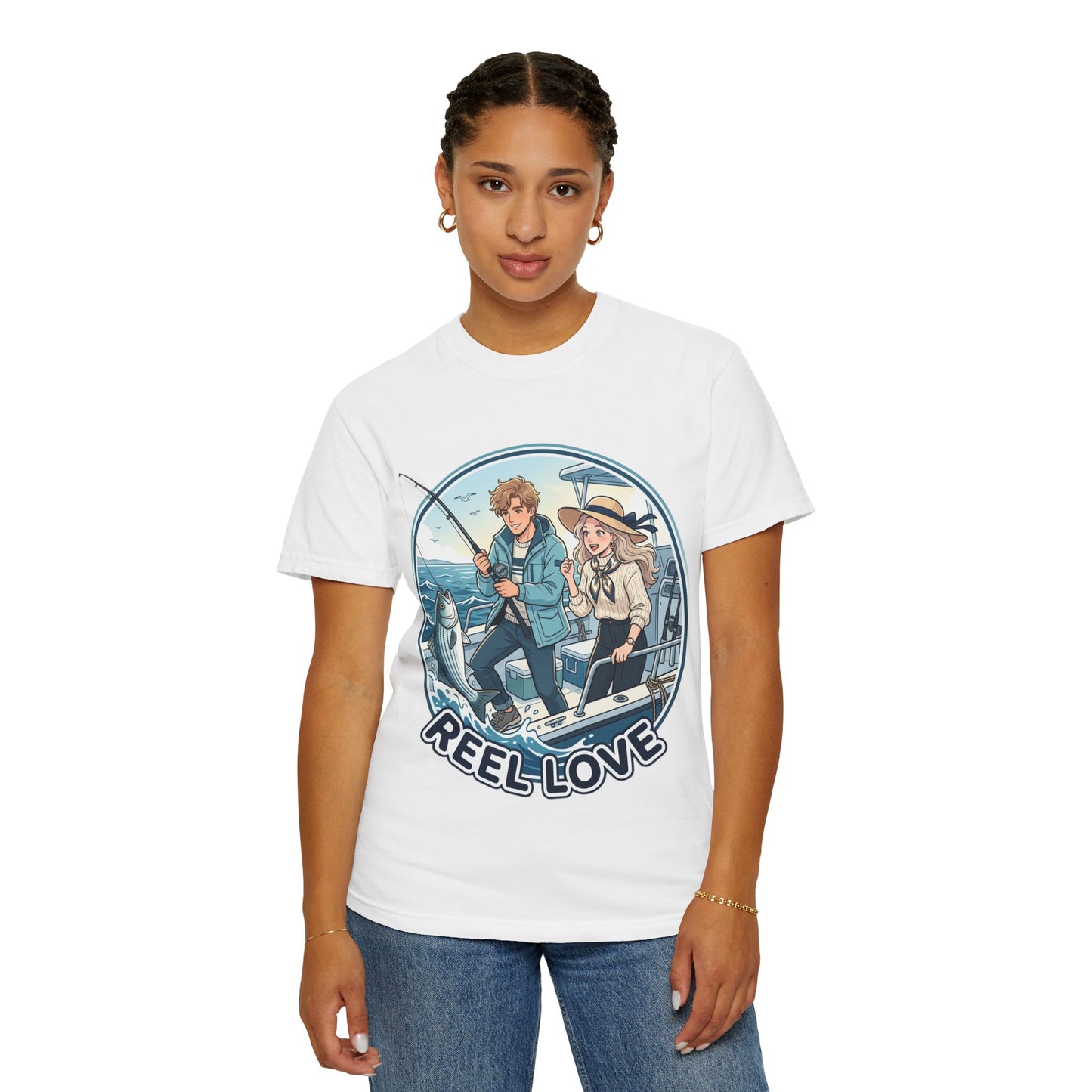 Reel Love Fishing T-Shirt — Cute Couple Anglers Graphic Tee