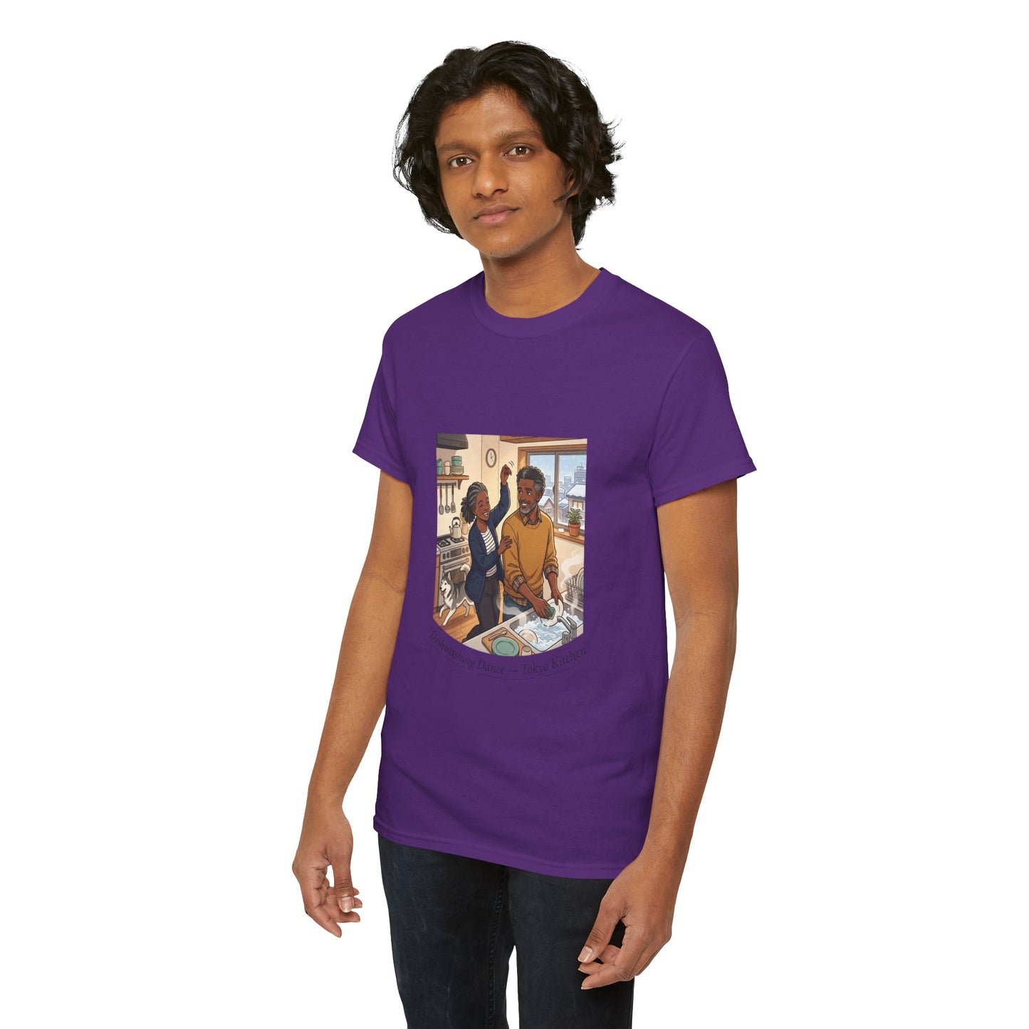 Dishwashing Dance Tee — Couple Kitchen Graphic T-Shirt