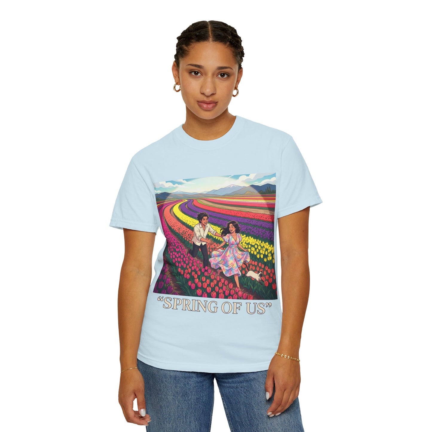 Spring of Us T-Shirt — Floral Field Vintage Couple Graphic Tee