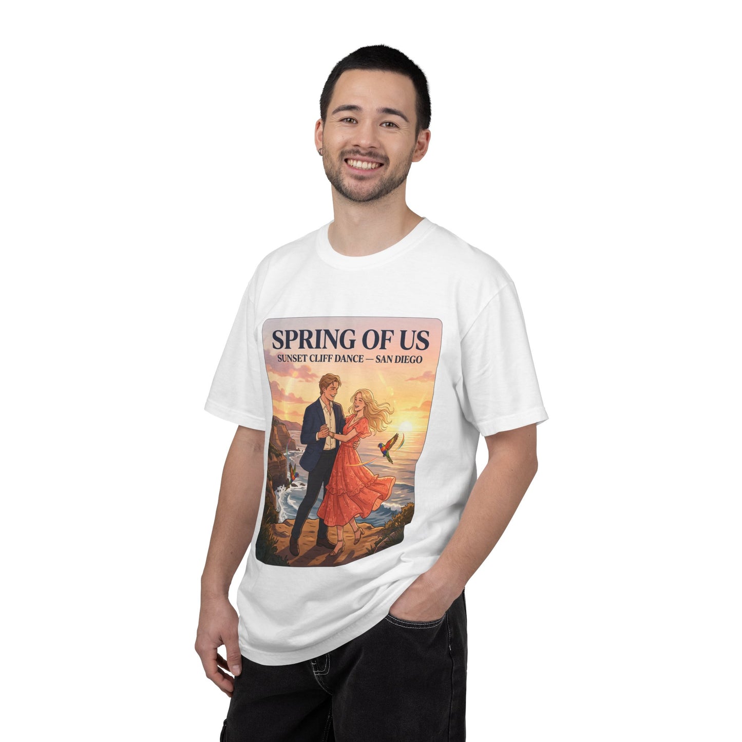 Spring of Us T‑Shirt — Sunset Cliff Dance San Diego Vintage Romance Tee
