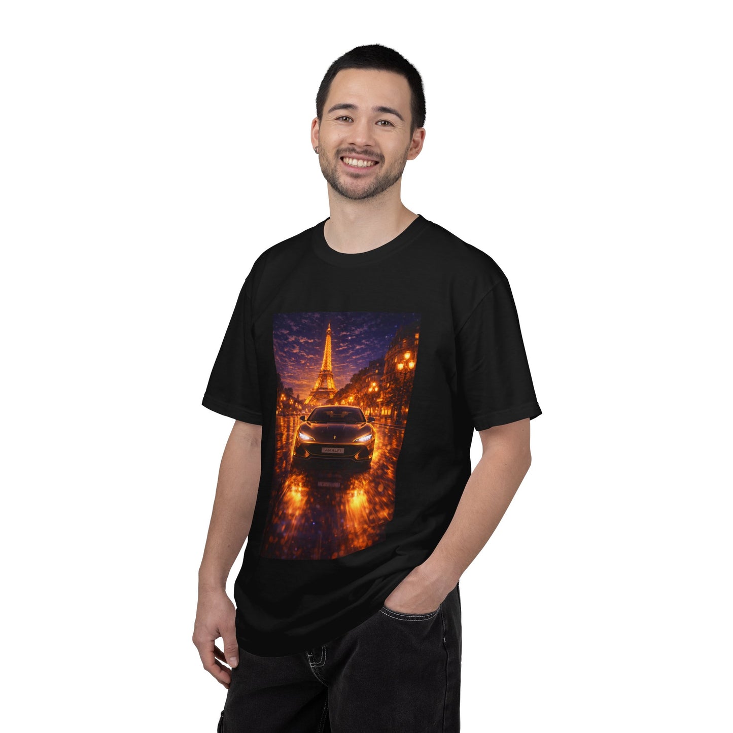 Paris Night Drive T-Shirt — Eiffel Tower Car Scene