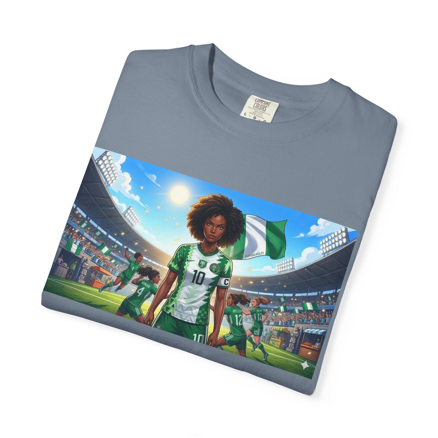 Commander- Female- Nigerian Soccer Player Stadium  - T-shirt - Graphic Tee