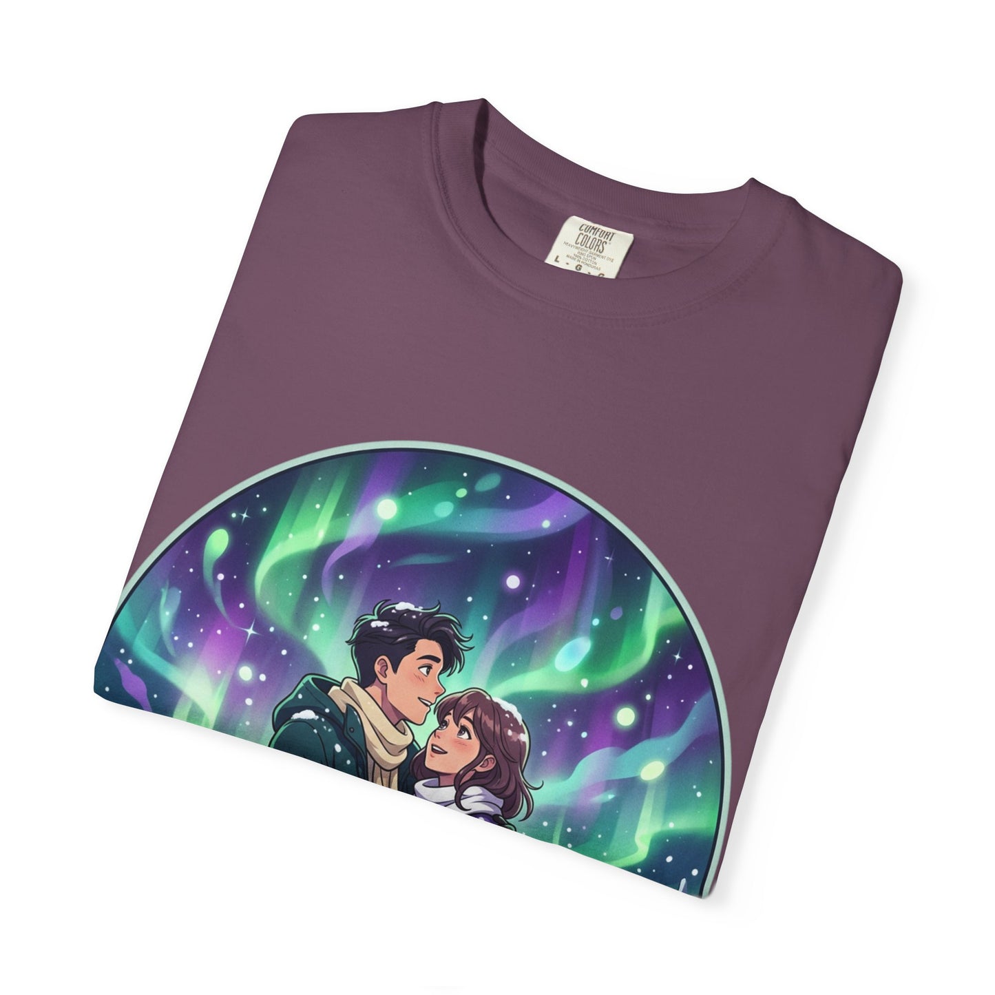 Night Magic T-Shirt — Northern Lights Couple Illustration