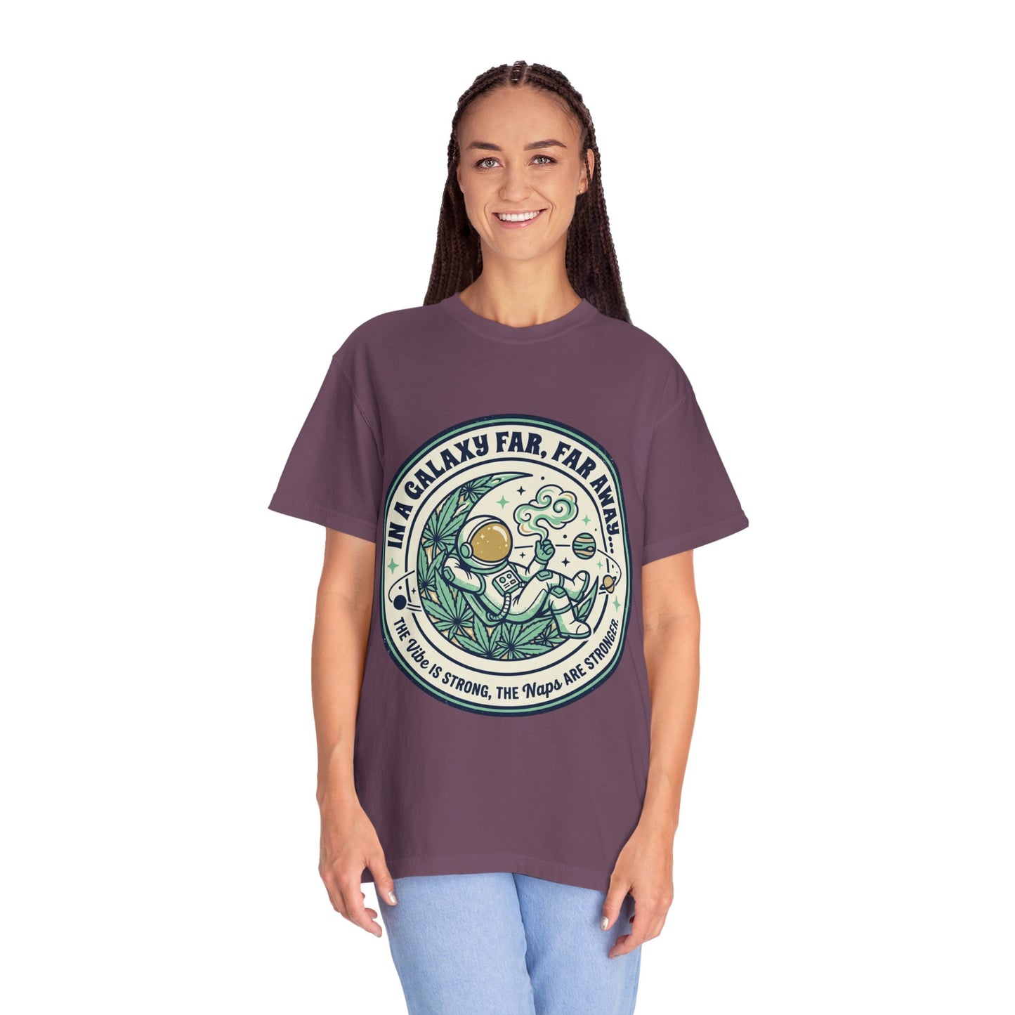 T-Shirt — "In a Galaxy Far, Far Away" Retro Space Nap Graphic Tee