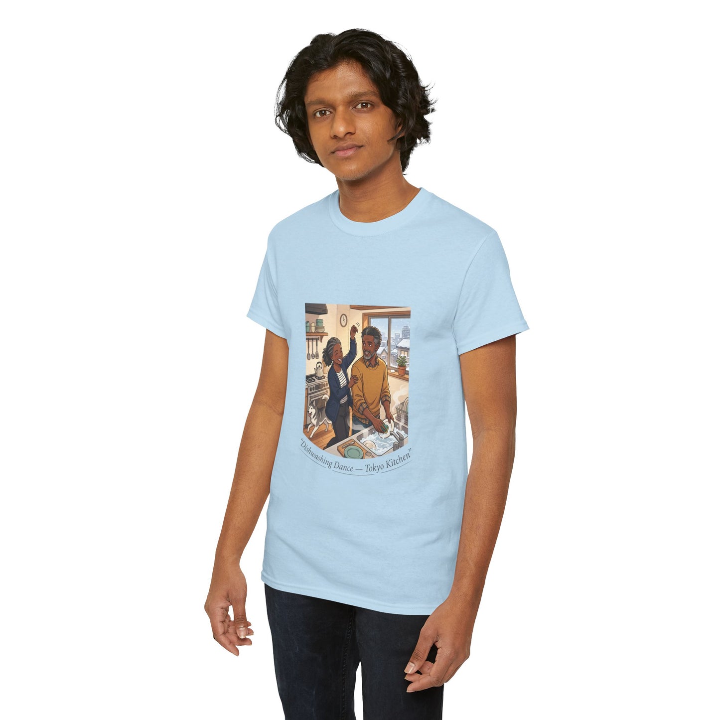 Dishwashing Dance Tee — Couple Kitchen Graphic T-Shirt