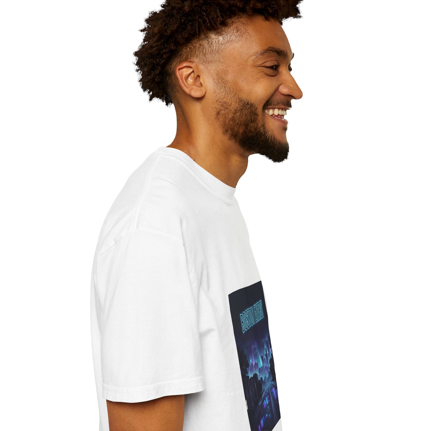 T-Shirt — "Boston Energy" Neon Cityscape Graphic Tee