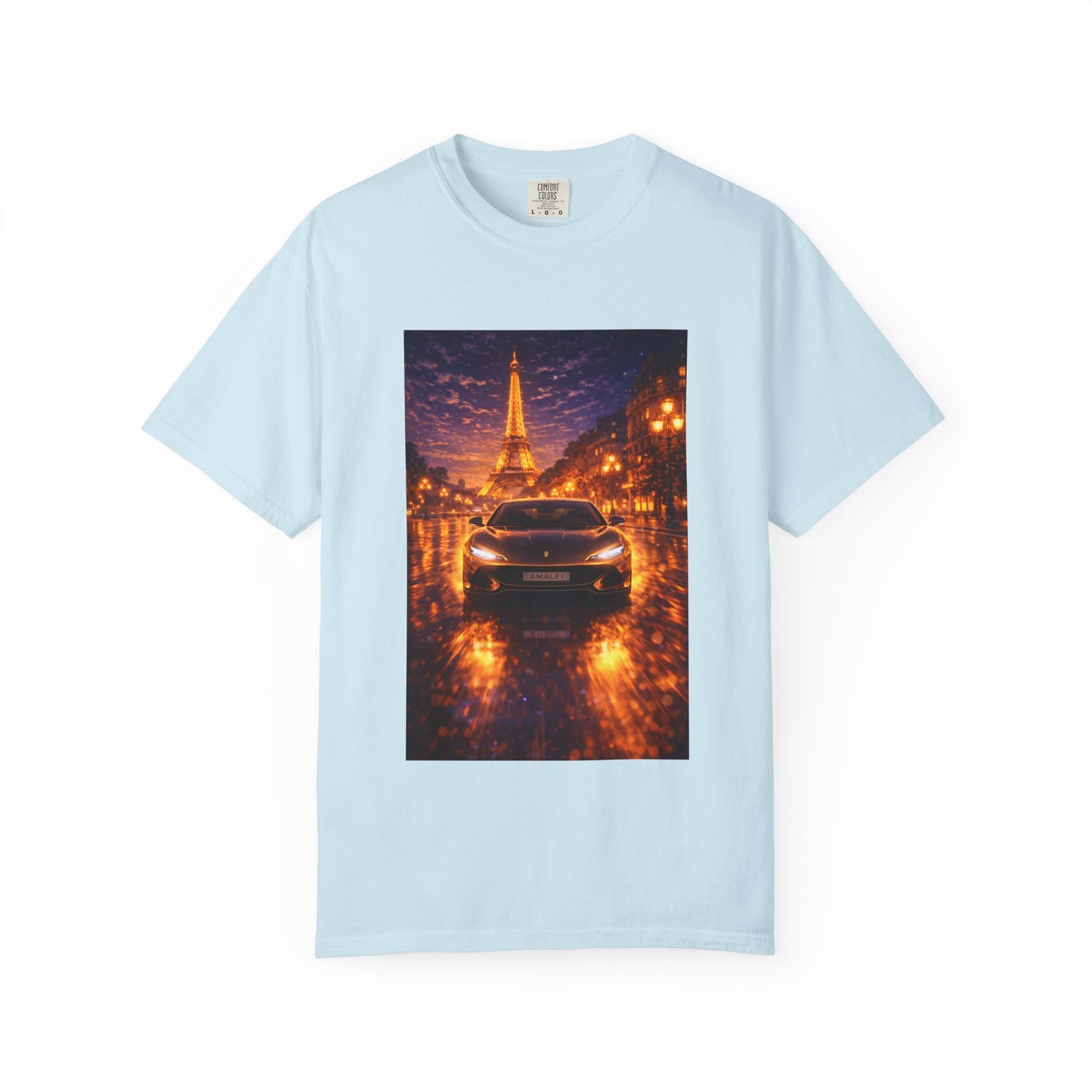 Paris Night Drive T-Shirt — Eiffel Tower Car Scene