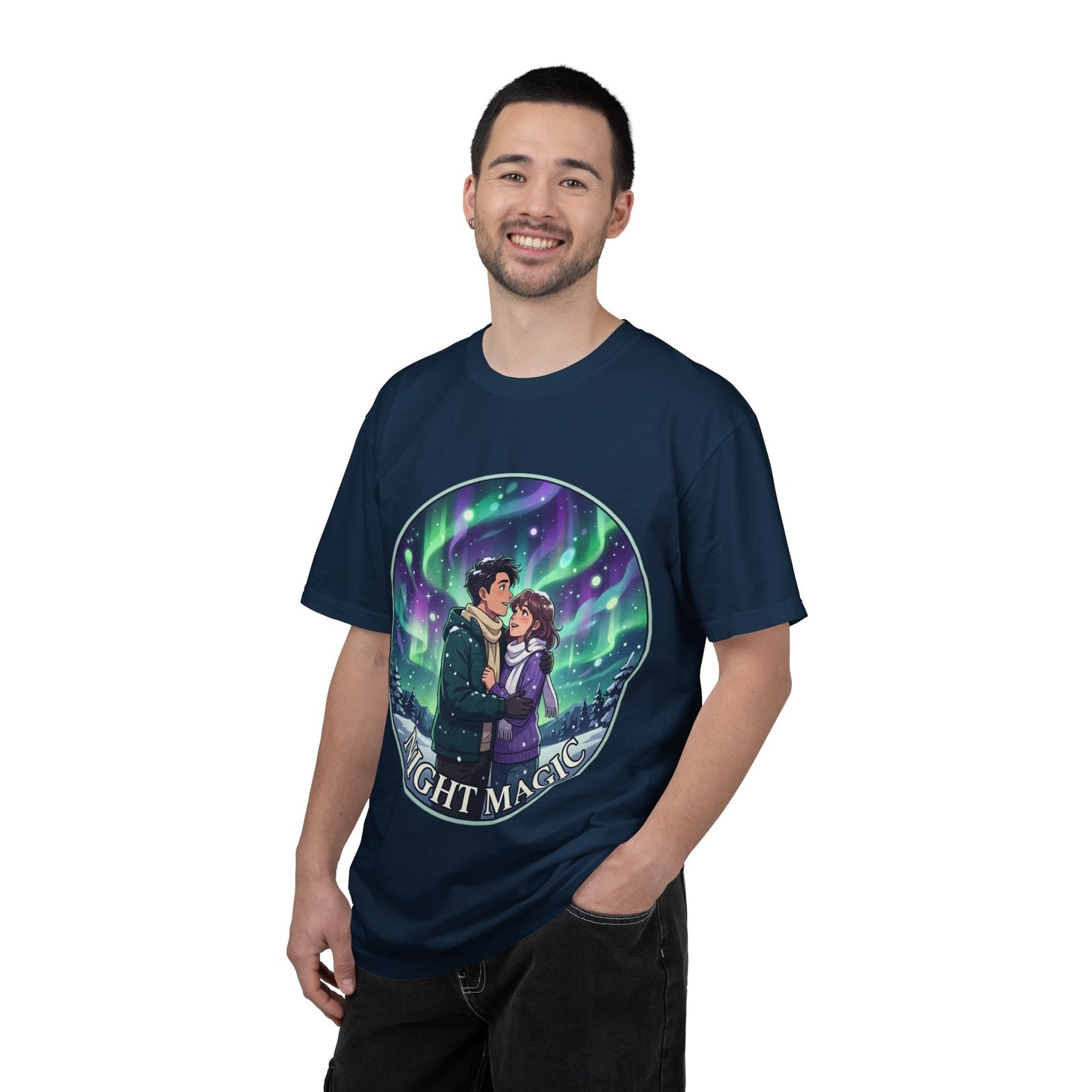 Night Magic T-Shirt — Northern Lights Couple Illustration