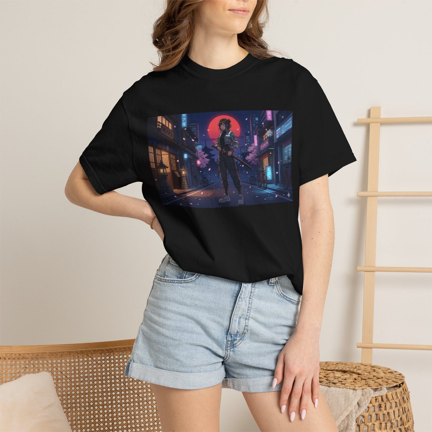 Japan — Samurai City Tradition + Nightscape T-Shirt —  Graphic Tee