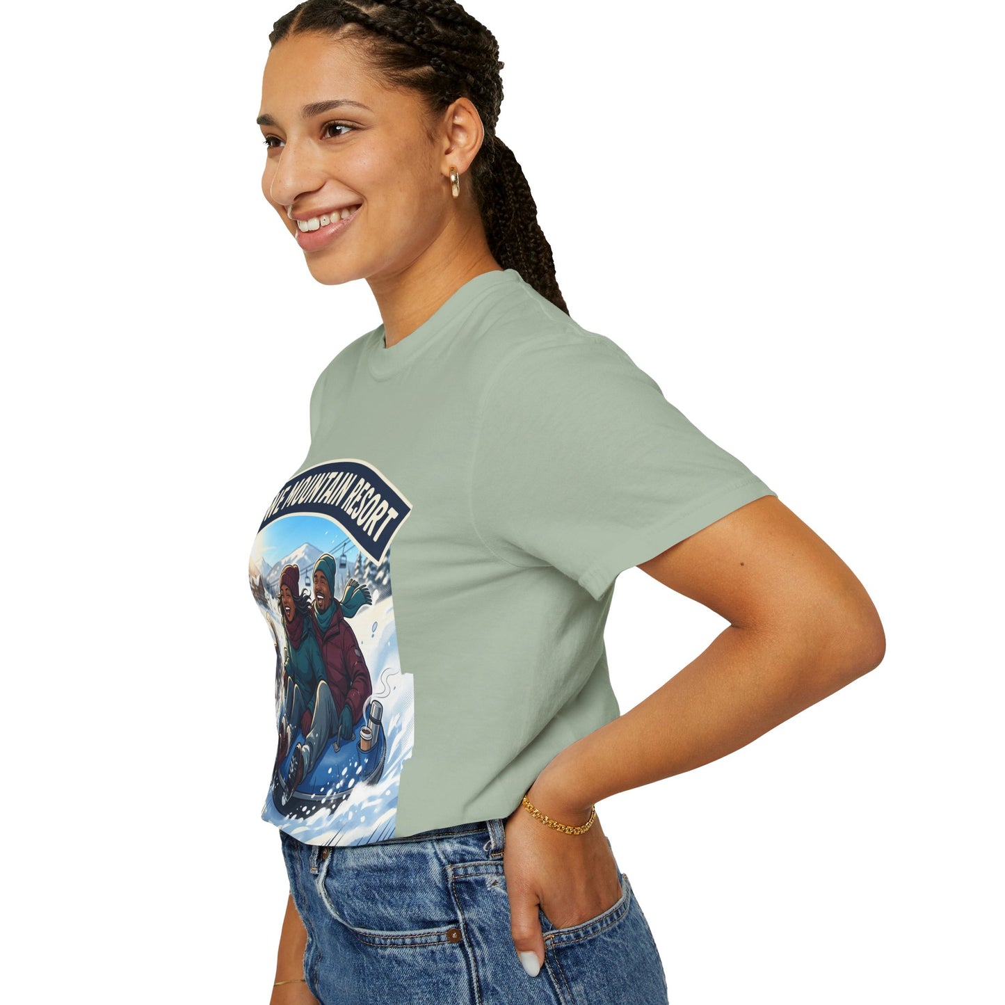 Stowe Mountain Resort Snow Tubing T-Shirt — "Vermont Joy" Winter Apparel