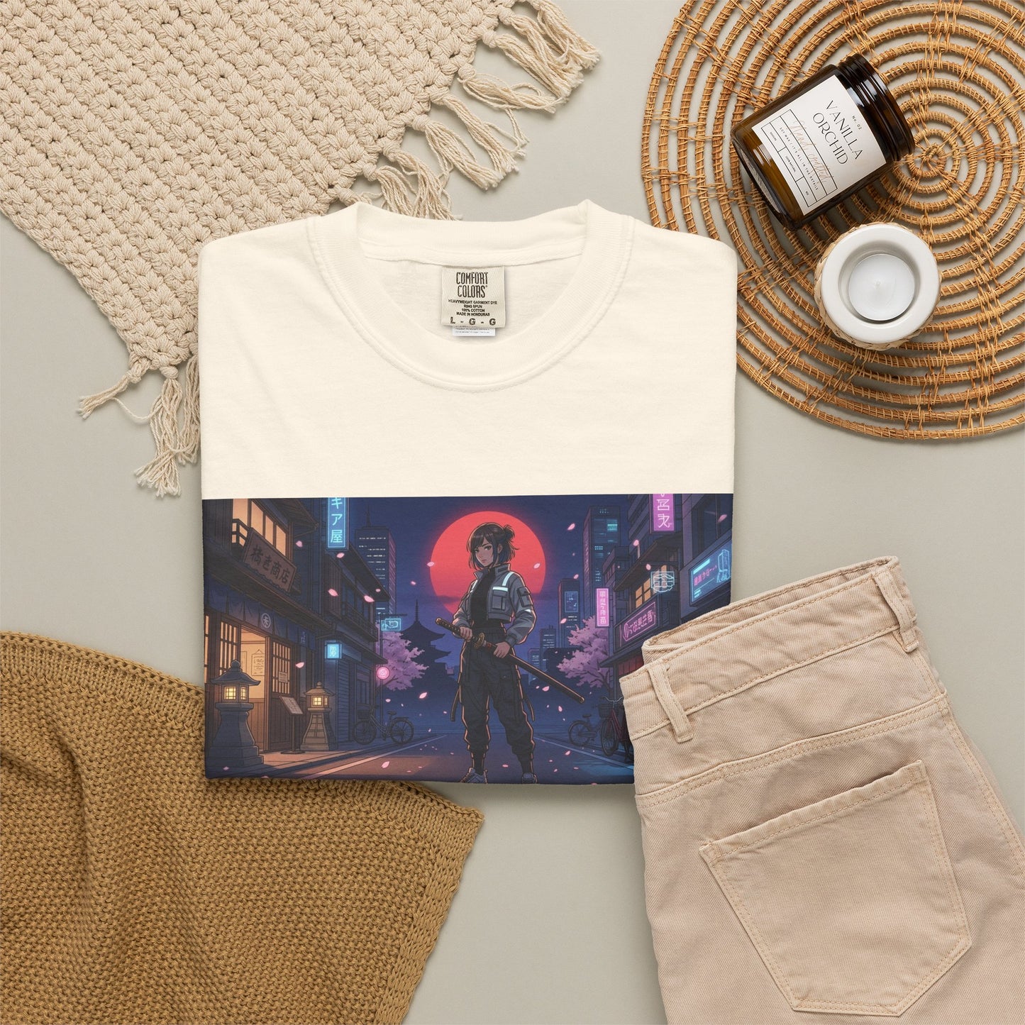 Japan — Samurai City Tradition + Nightscape T-Shirt —  Graphic Tee