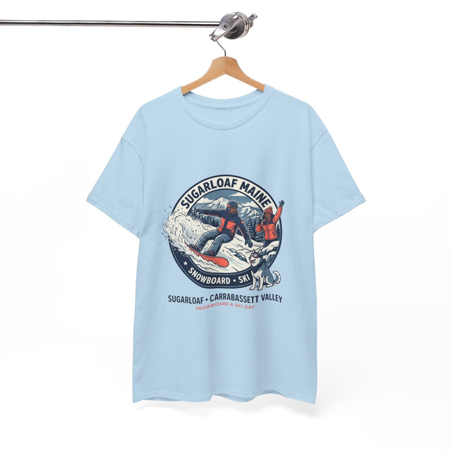 Sugarloaf Maine Snowboard & Ski T‑Shirt — Sugarloaf‑Carrabassett Valley Retro Graphic Tee
