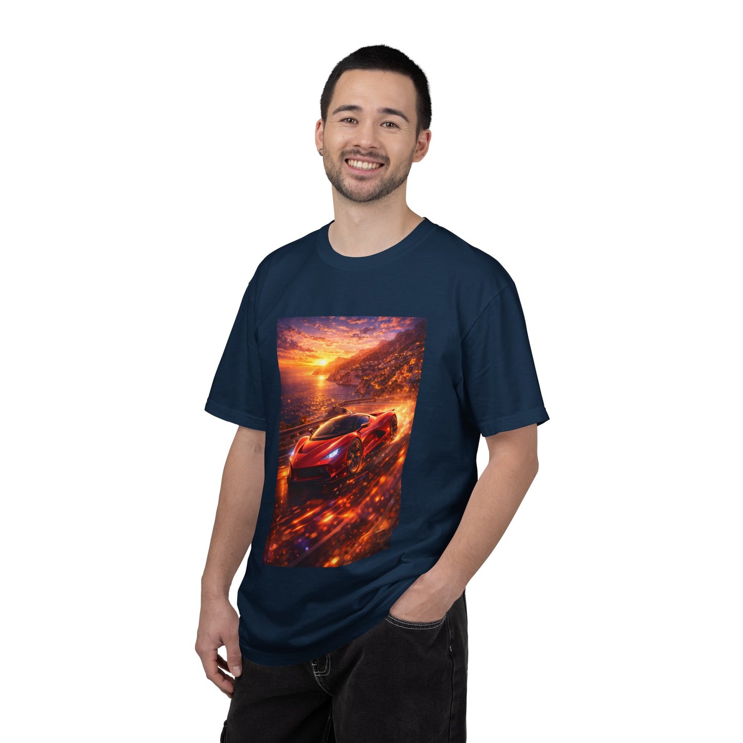 Ferrari F80- Amalfi Coast, Italy - T‑Shirt — Red Sports Car Print