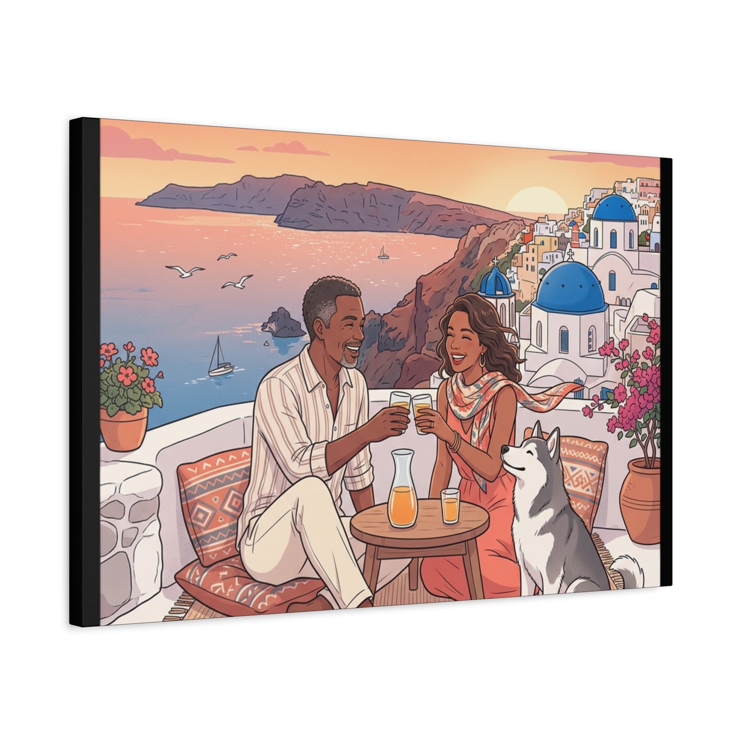 Santorini, Greece – “Sunset Serenade - Matte Canvas, Stretched, 1.25"