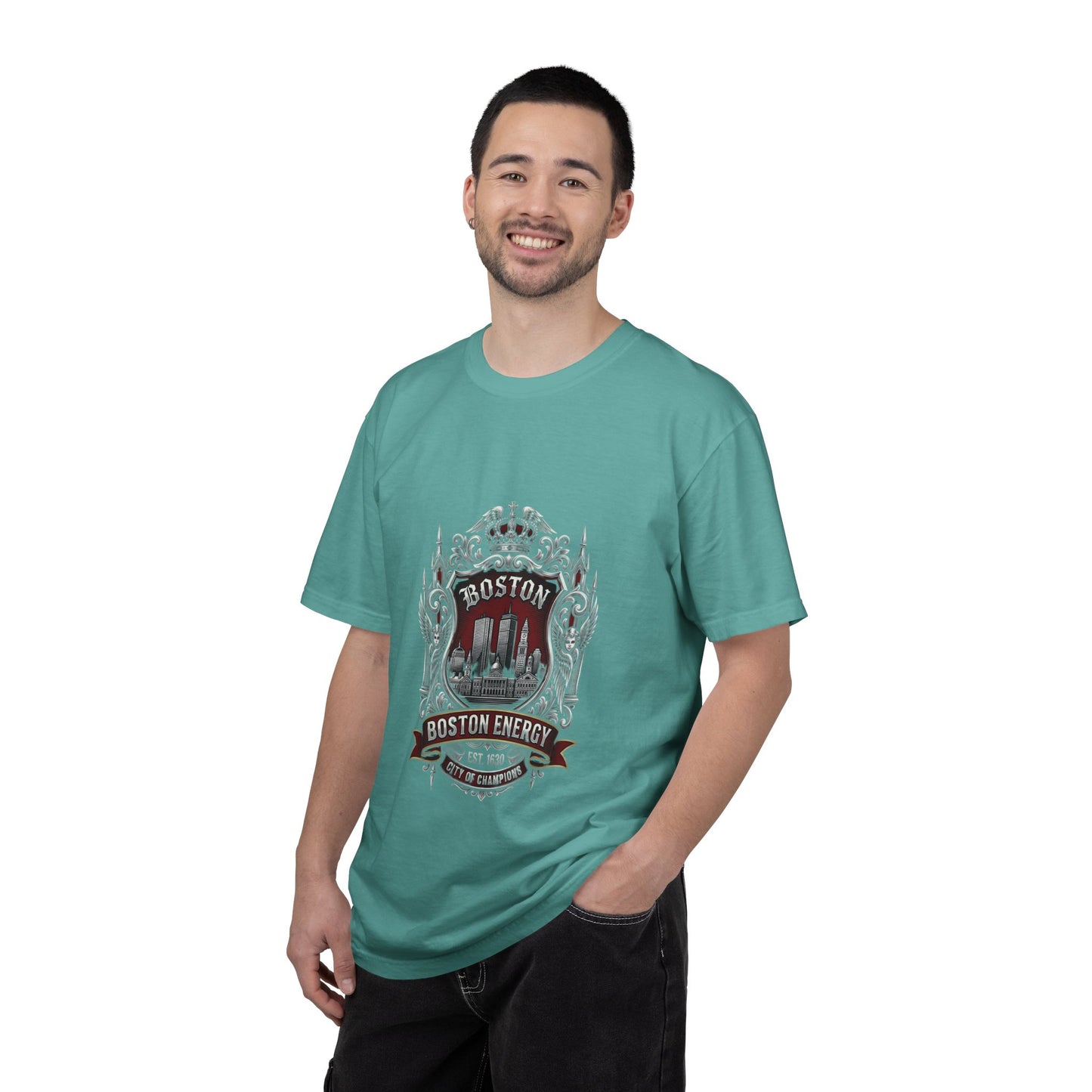 Boston Energy Vintage Crest T-Shirt — Retro City Skyline Tee