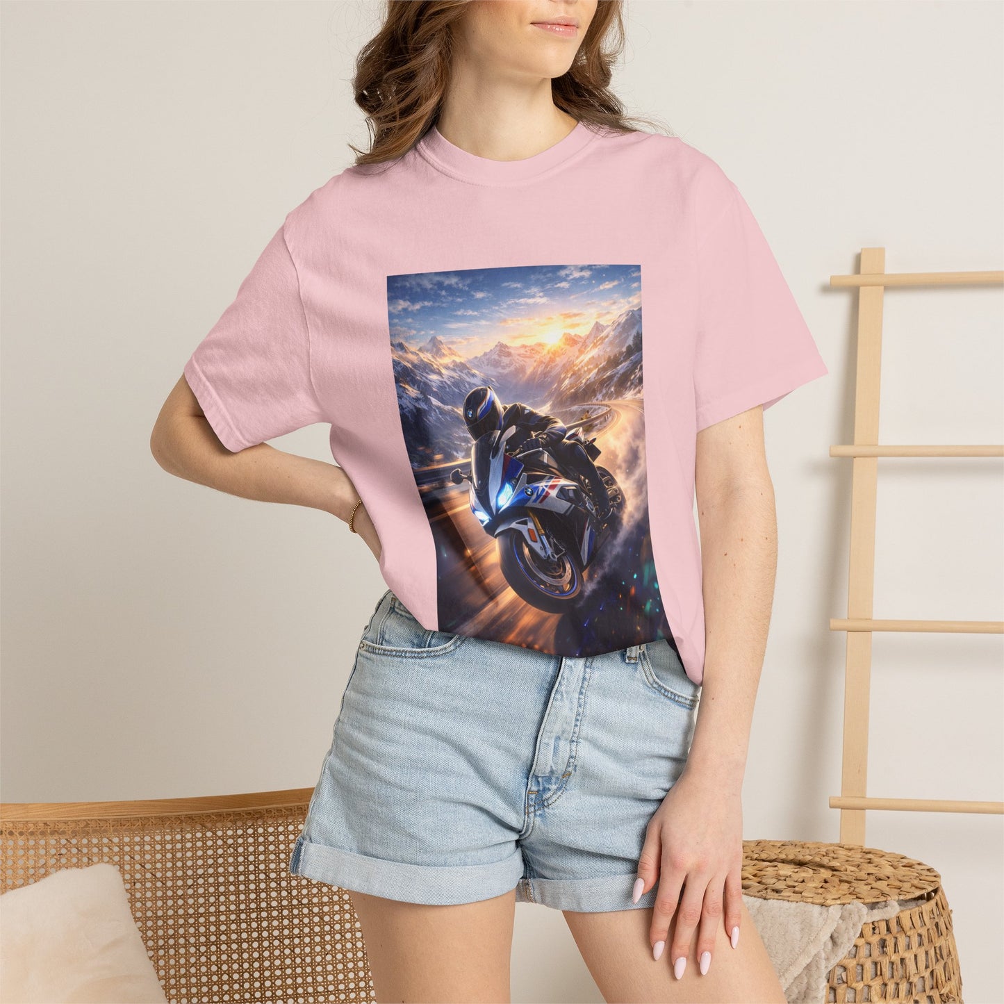 BMW S1000RR ALPINE GHOST RIDE - T‑Shirt — Sportbike Skyline Graphic Tee