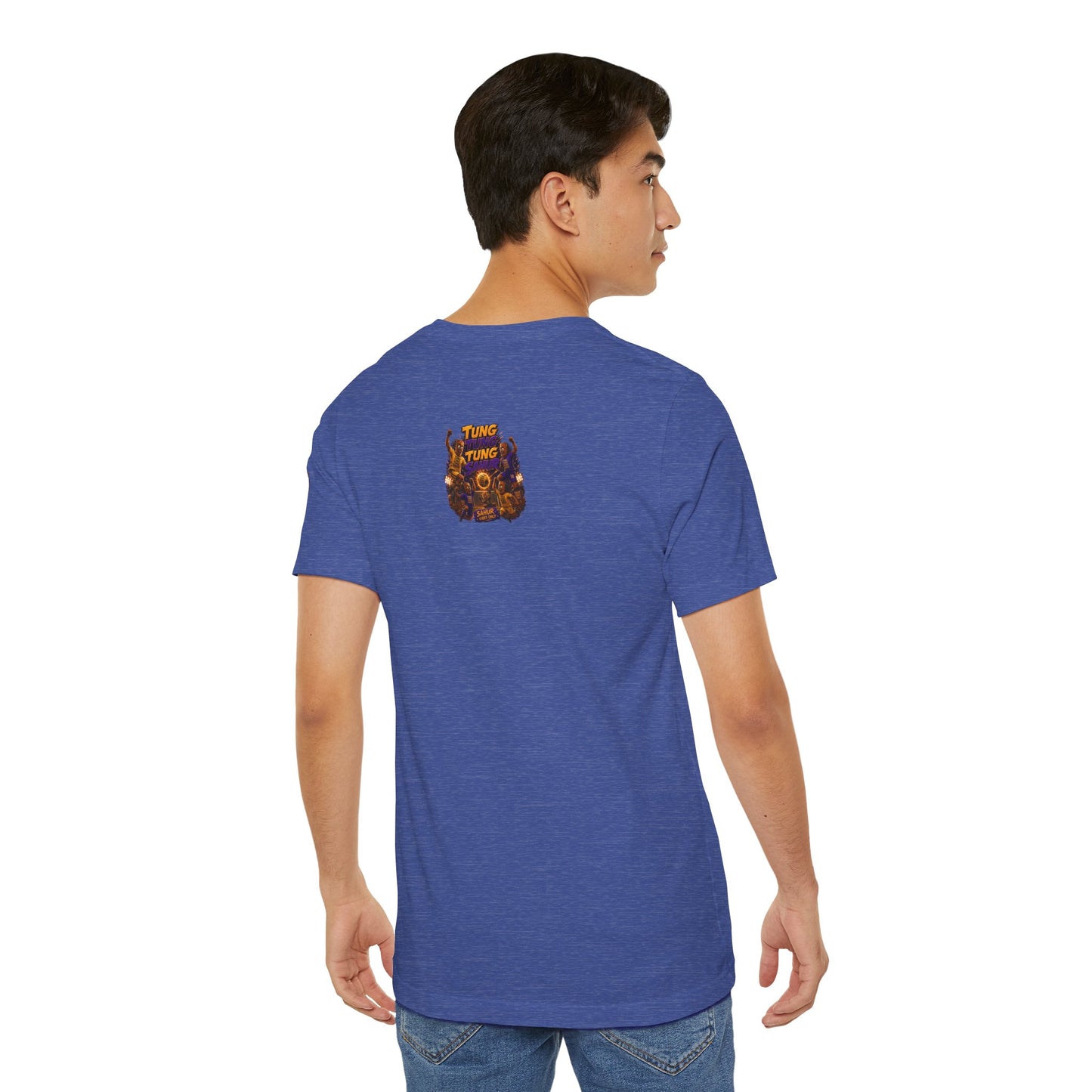 Tung Tung Tung Sahur Header Goal Soccer Action Graphic Tee — Team Court Night Design