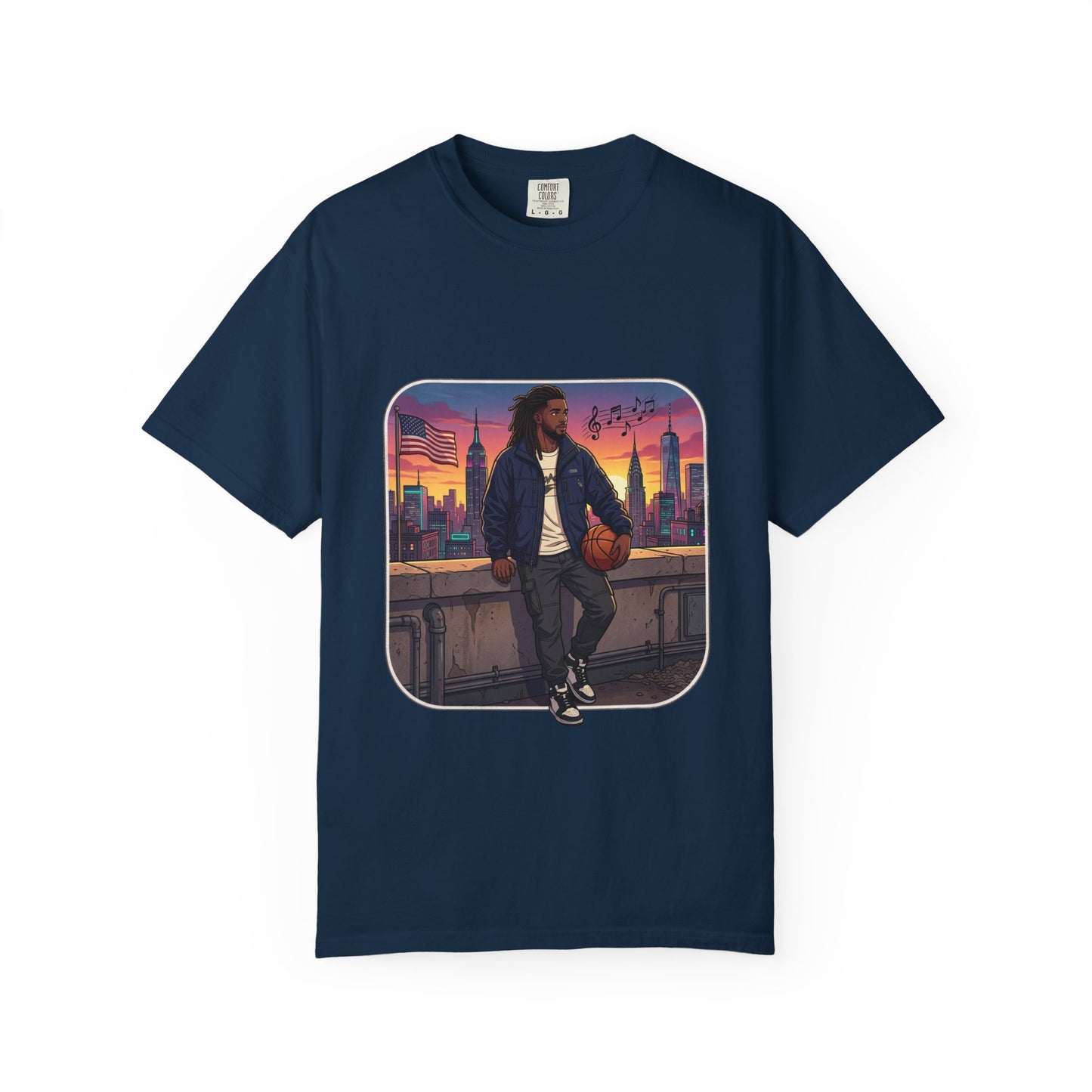 City Sunset Basketball Player T-Shirt — Urban Hoop Lifestyle Tee