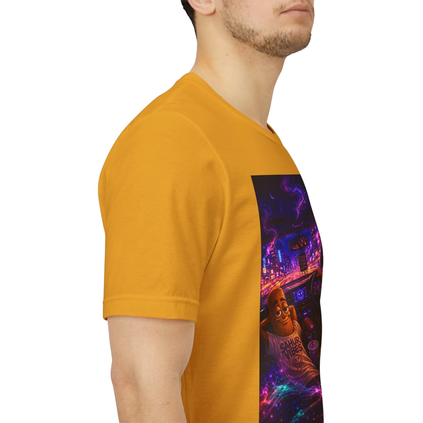 Tung Tung Tung Sahur Who Ride Like Us T-Shirt — Night Cruise Vaporwave Graphic Tee