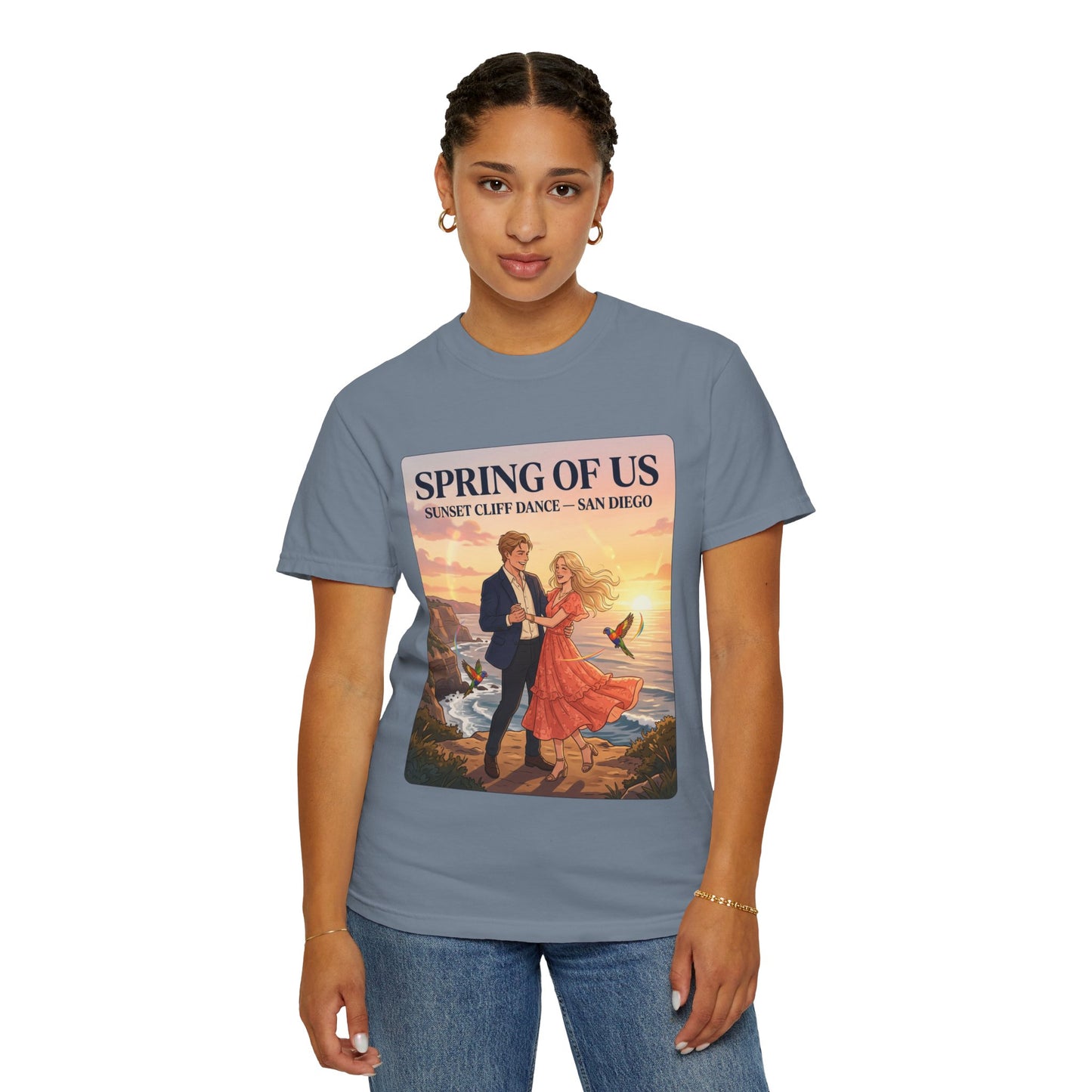 Spring of Us T‑Shirt — Sunset Cliff Dance San Diego Vintage Romance Tee