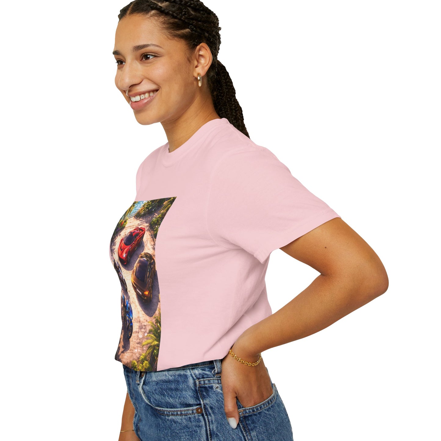 MULTI-VEHICLE - T-Shirt — Tropical Sports Cars & Motorbikes Print