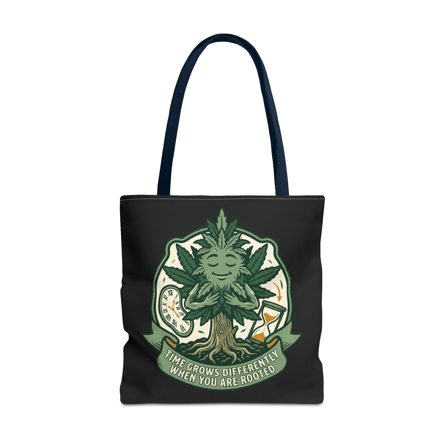 Rooted Tree Spirit Tote Bag — “Time Grows Different When You Are Rooted” Eco Tote
