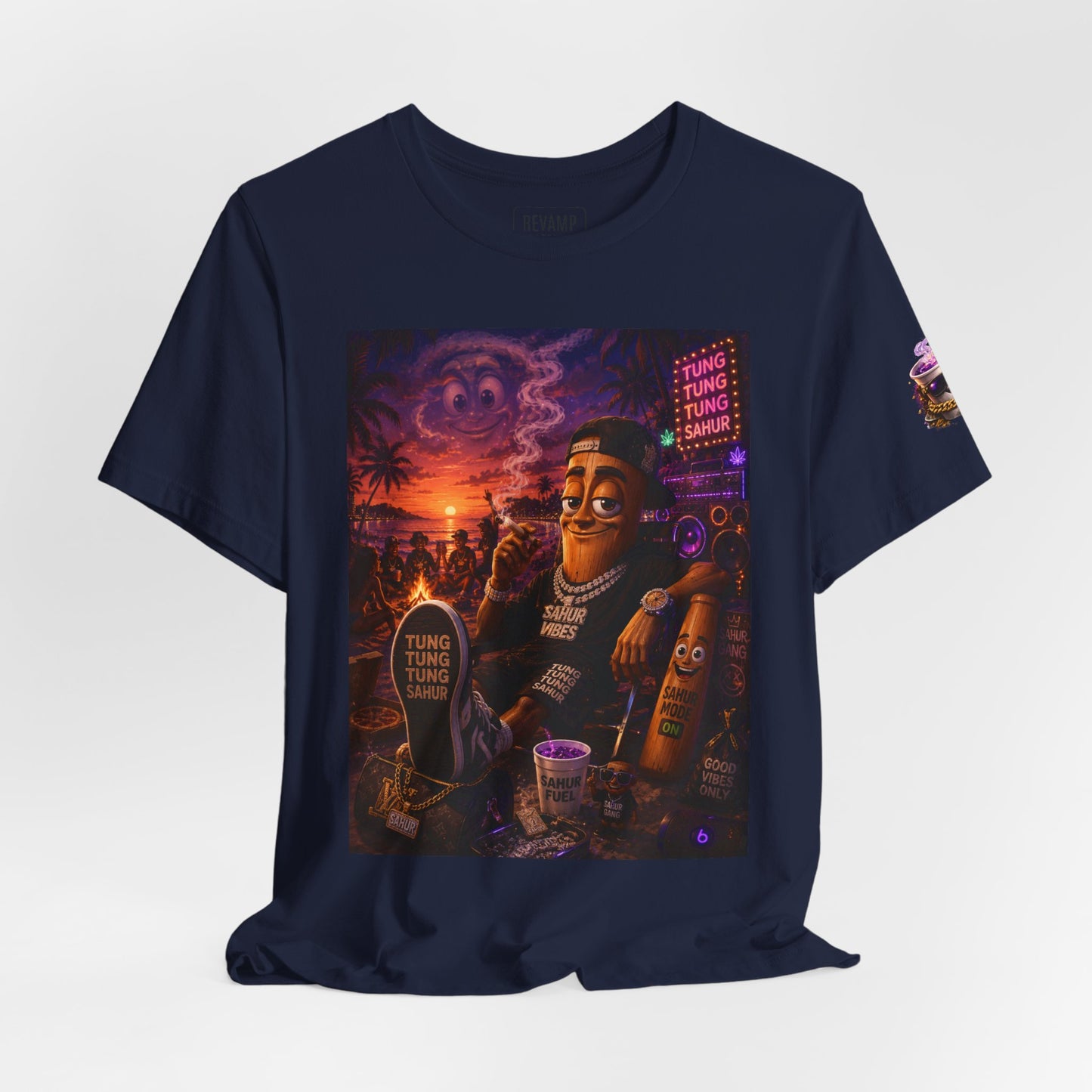 Tung Tung Tung Sahur T-Shirt — "Summertime Vibes" Retro Beach Party Graphic Tee