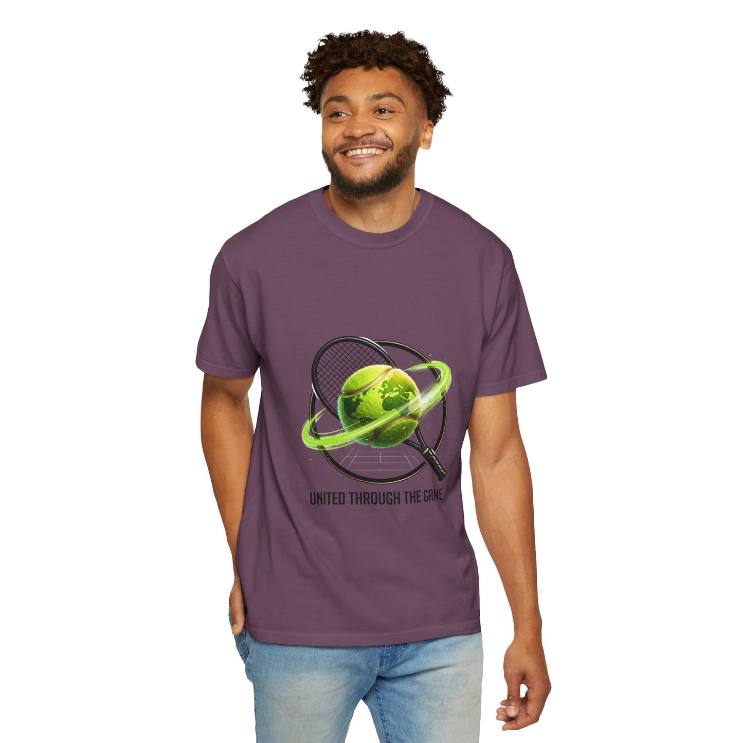 Tennis Globe T‑Shirt — "United Through the Game" Sports Tee