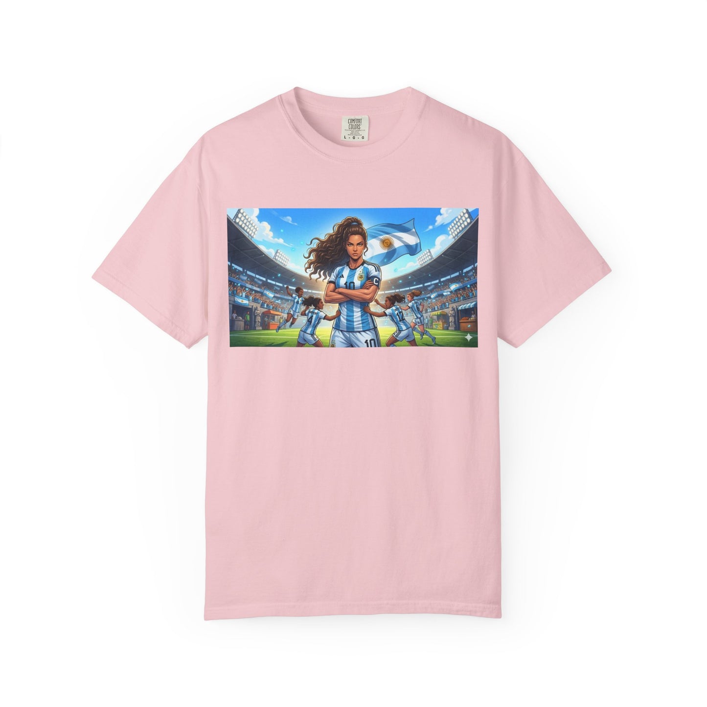 Argentina Soccer Heroine Stadium T-Shirt – Female Soccer Player Graphic Tee