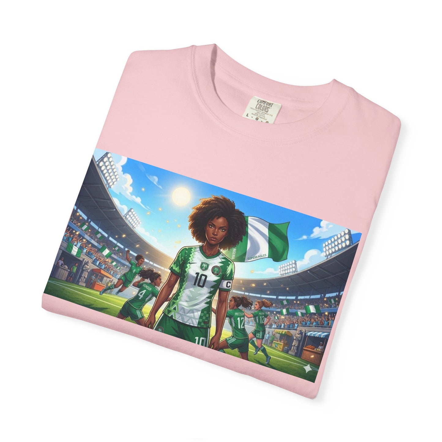 Commander- Female- Nigerian Soccer Player Stadium  - T-shirt - Graphic Tee