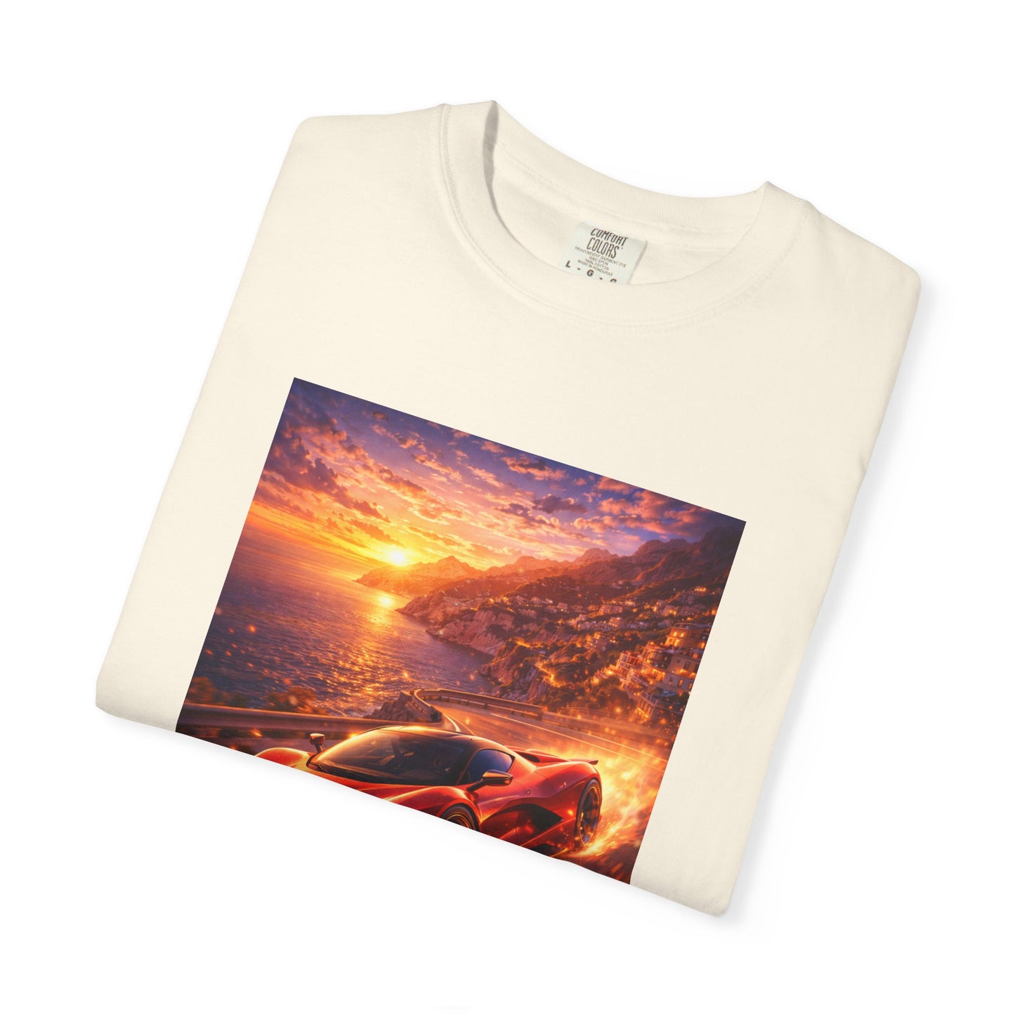 Ferrari F80- Amalfi Coast, Italy - T‑Shirt — Red Sports Car Print