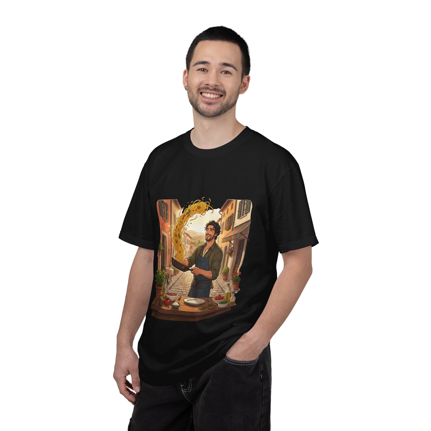 Italian Chef Pasta Toss T-Shirt — Vintage Street Kitchen Cooking Graphic Tee