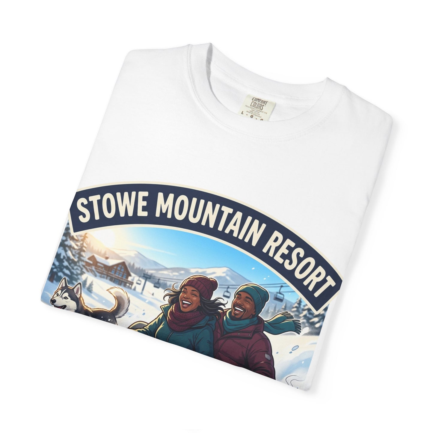 Stowe Mountain Resort Snow Tubing T-Shirt — "Vermont Joy" Winter Apparel