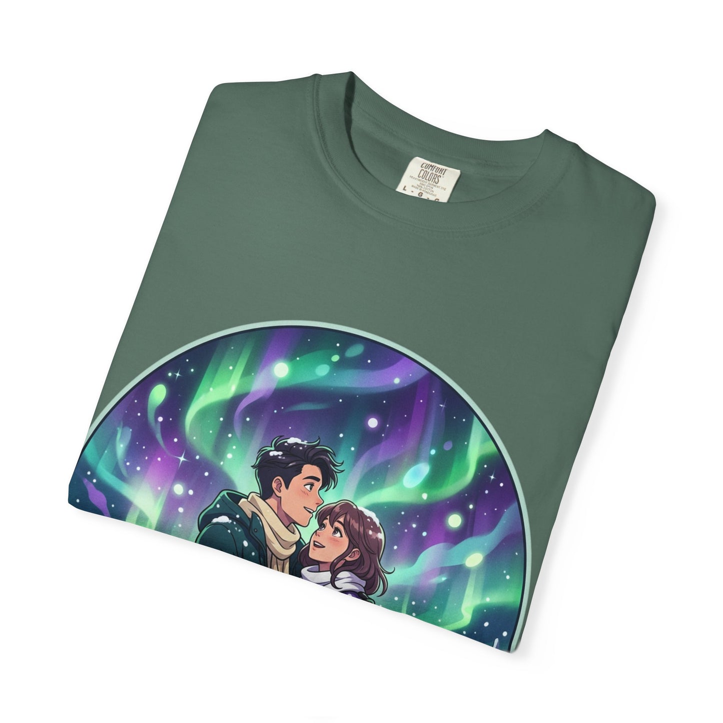 Night Magic T-Shirt — Northern Lights Couple Illustration