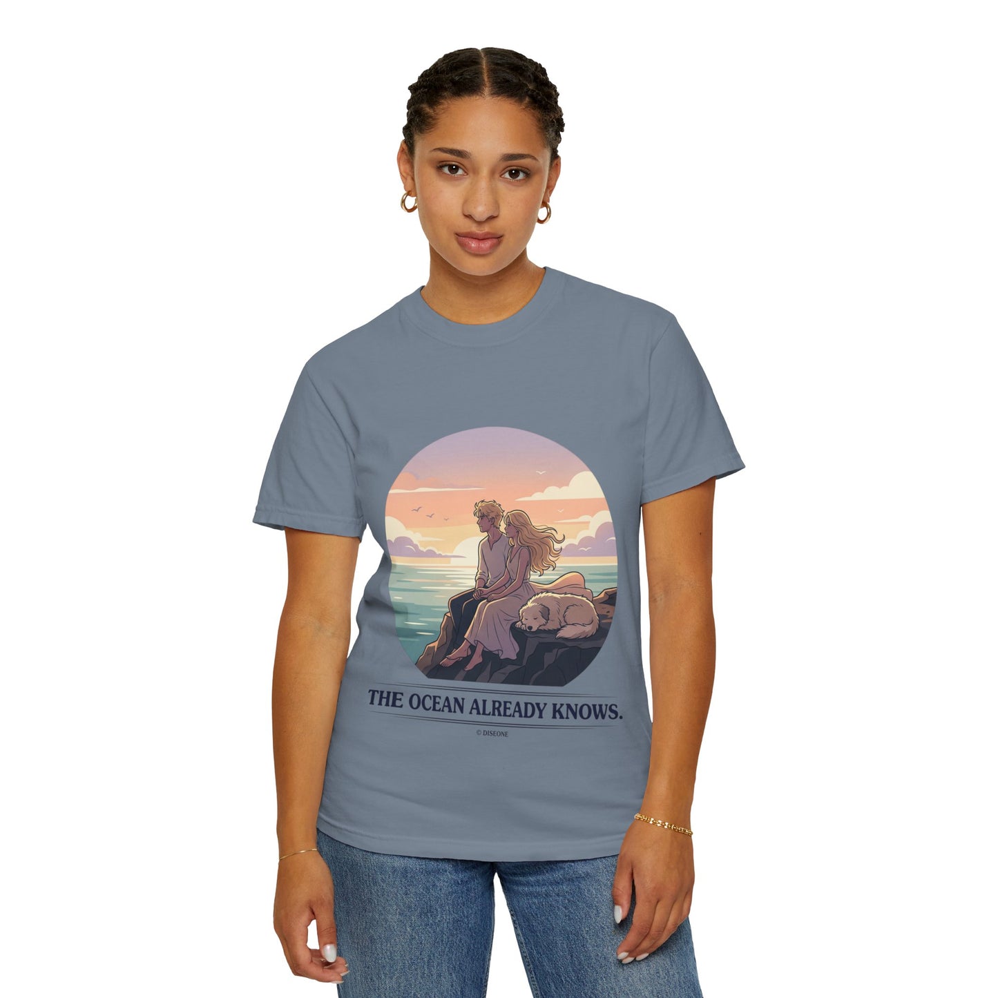 Ocean Sunset Graphic T-Shirt — "The Ocean Already Knows"