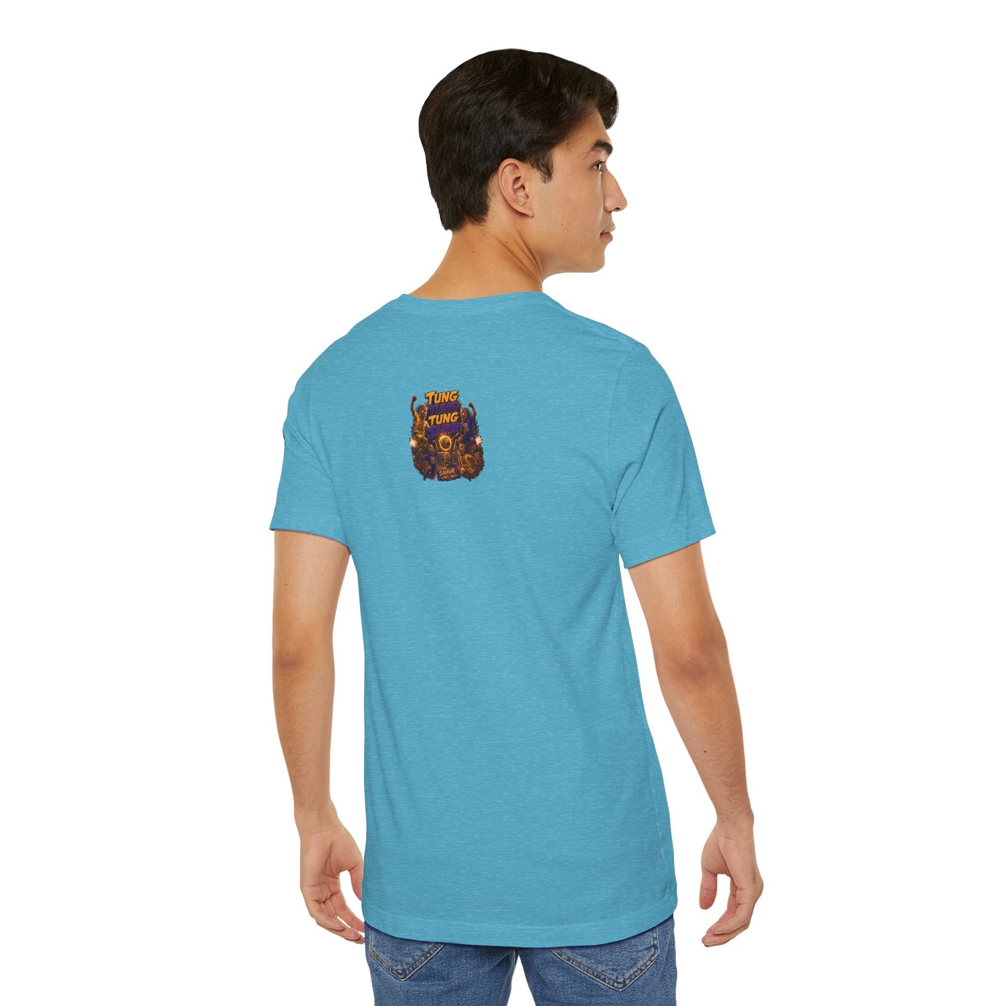 Tung Tung Tung Sahur Header Goal Soccer Action Graphic Tee — Team Court Night Design