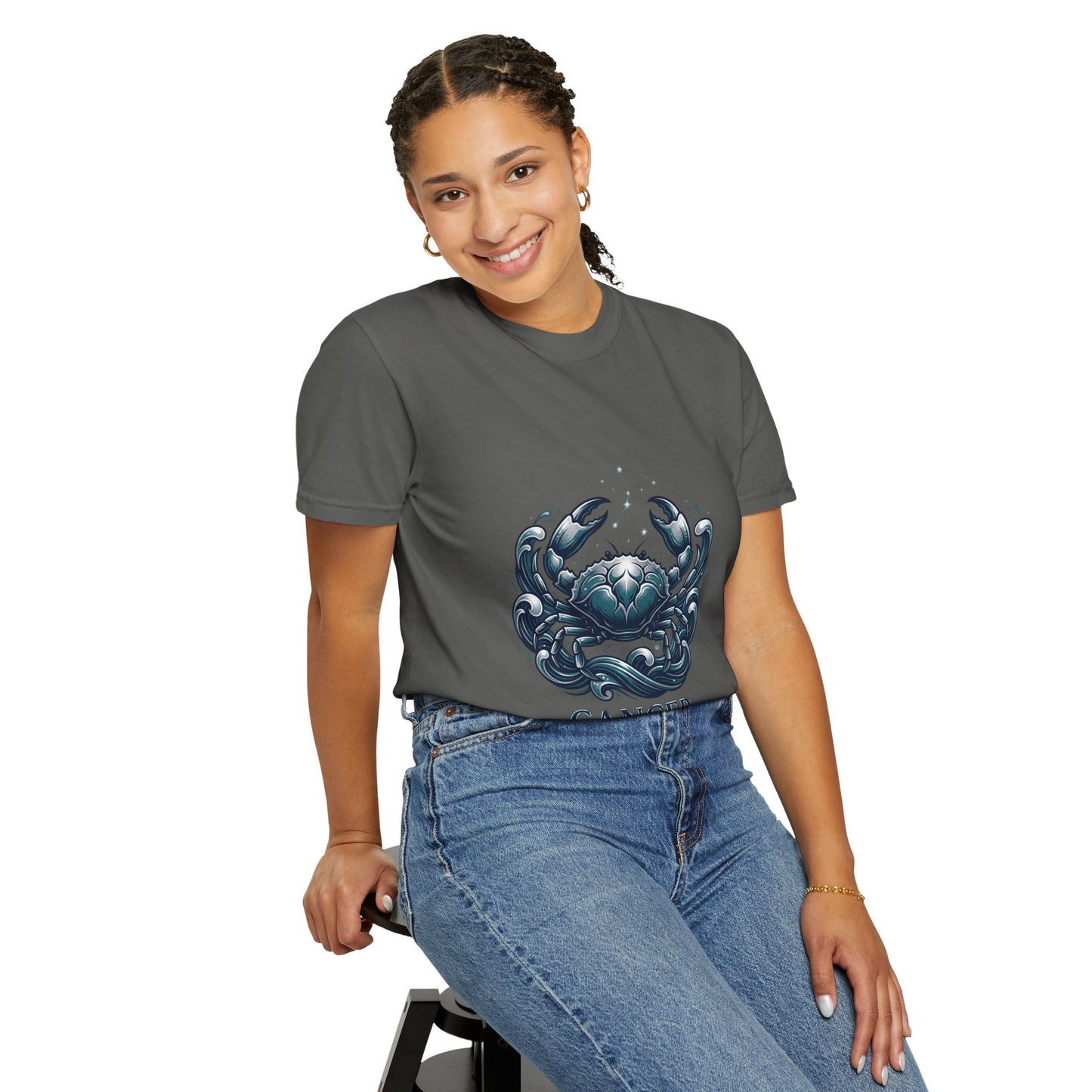 Cancer Zodiac T-Shirt — Stylized Crab Astrological Tee