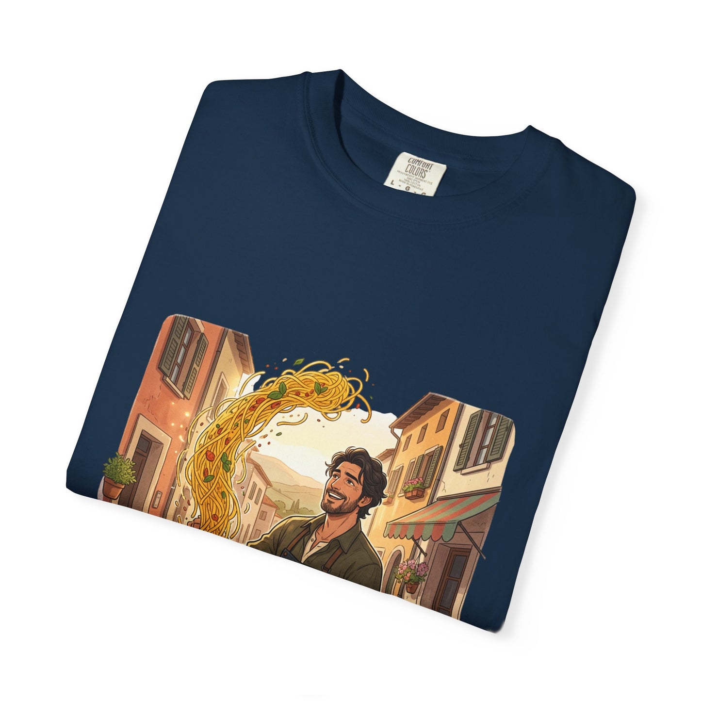 Italian Chef Pasta Toss T-Shirt — Vintage Street Kitchen Cooking Graphic Tee