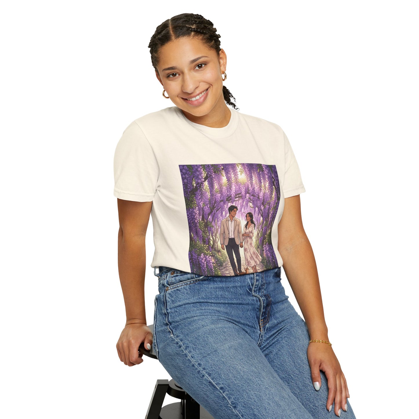 Spring of Us T-Shirt — Romantic Wisteria Couple Graphic Tee
