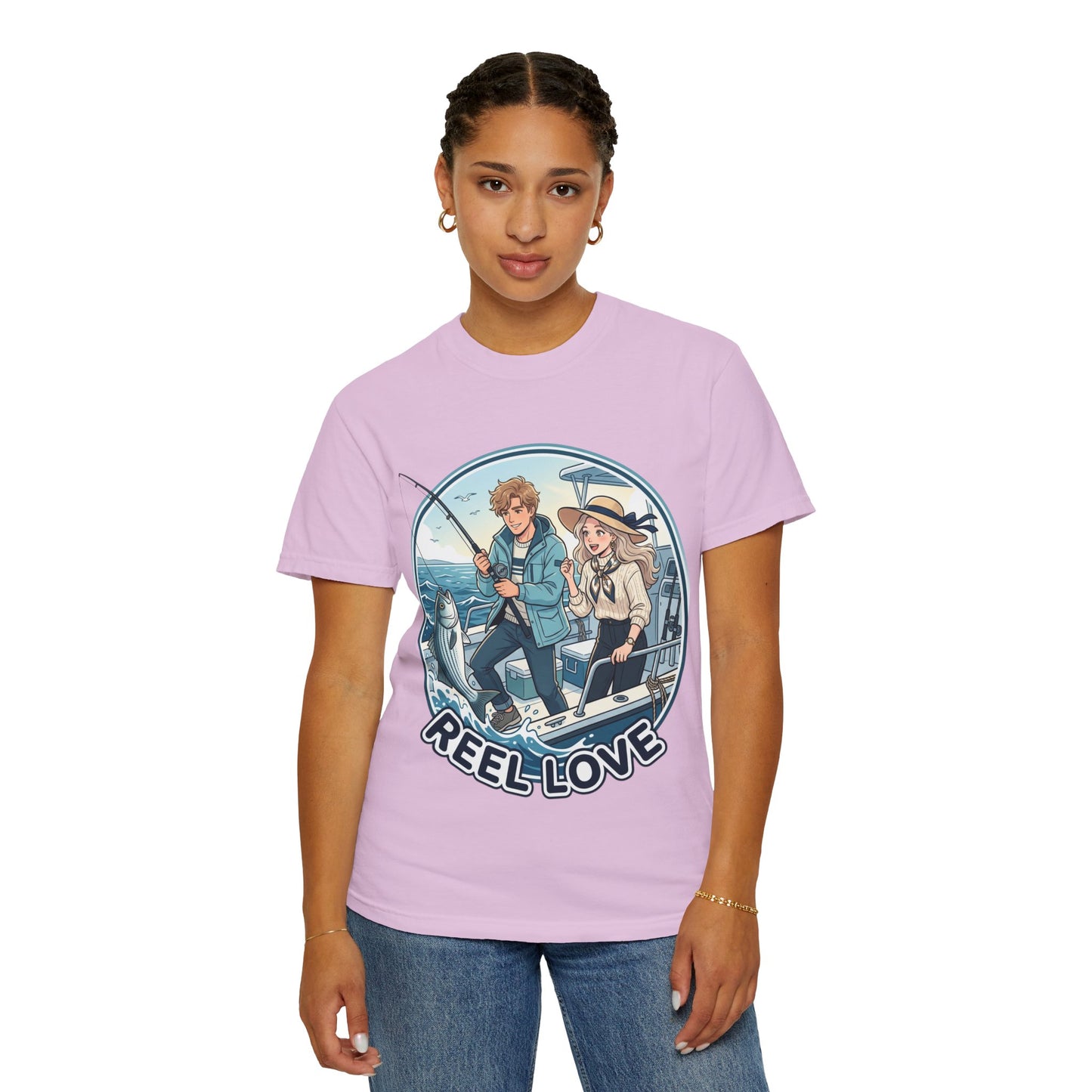 Reel Love Fishing T-Shirt — Cute Couple Anglers Graphic Tee