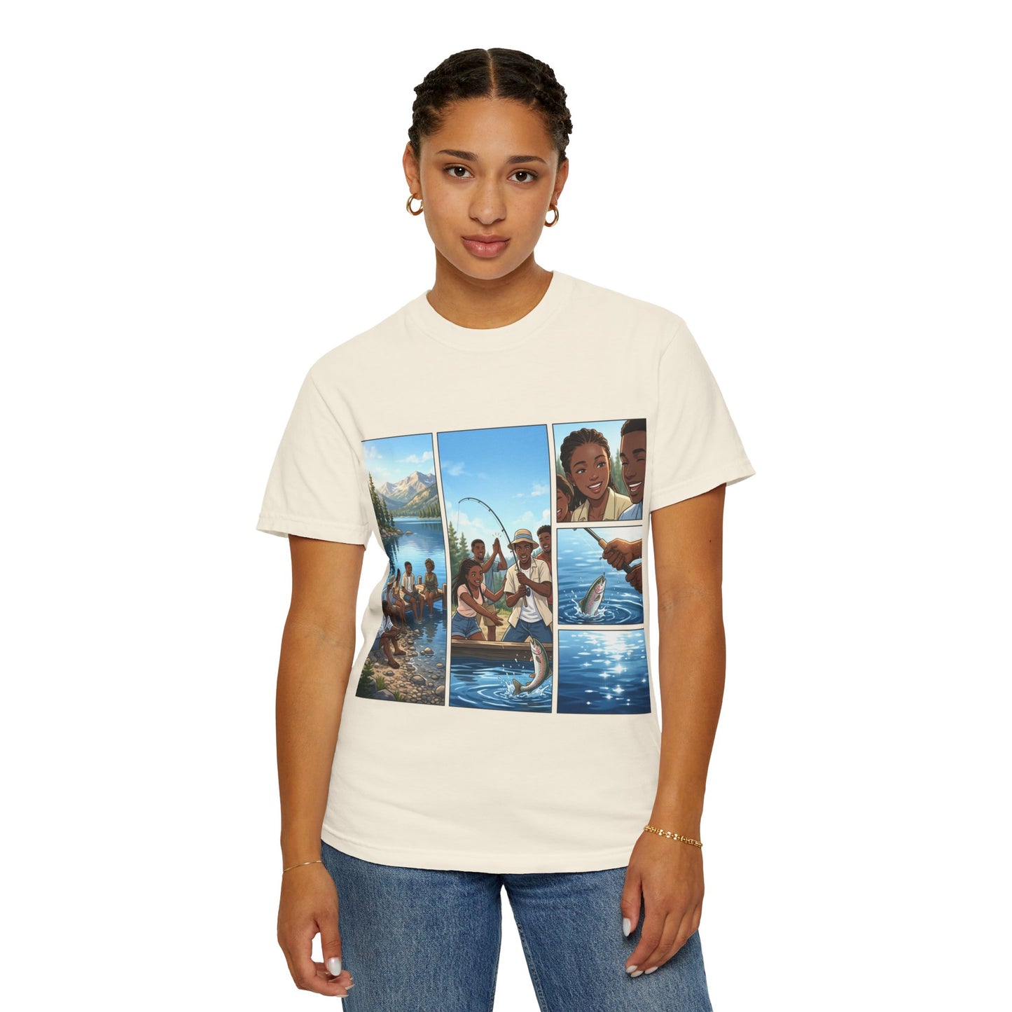 ake Tahoe Fishing Moments T-Shirt — Retro Outdoors Fishing Graphic Tee