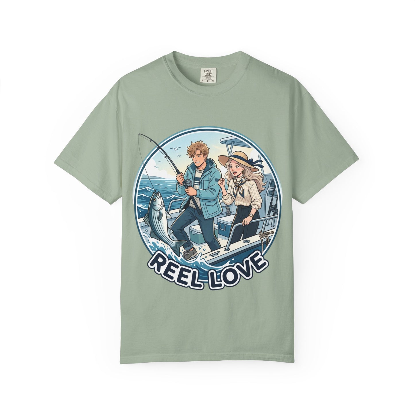 Reel Love Fishing T-Shirt — Cute Couple Anglers Graphic Tee
