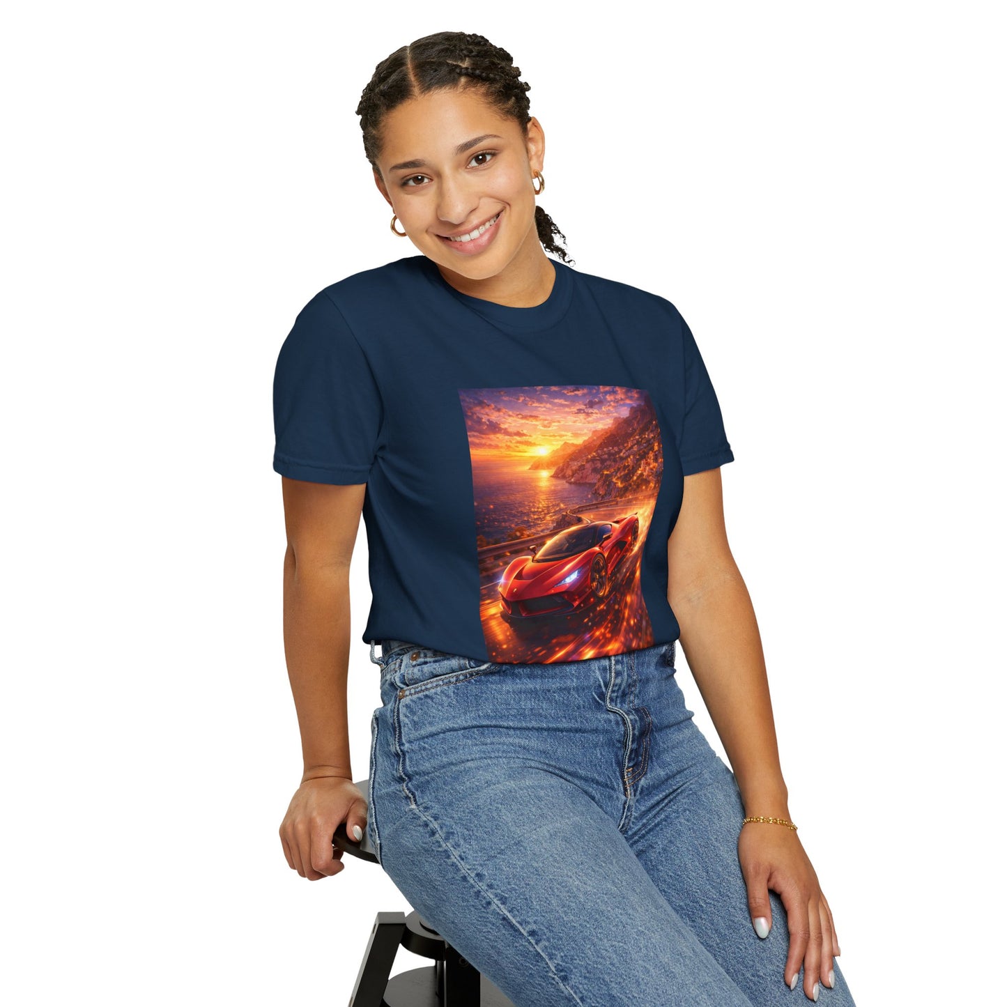 Ferrari F80- Amalfi Coast, Italy - T‑Shirt — Red Sports Car Print