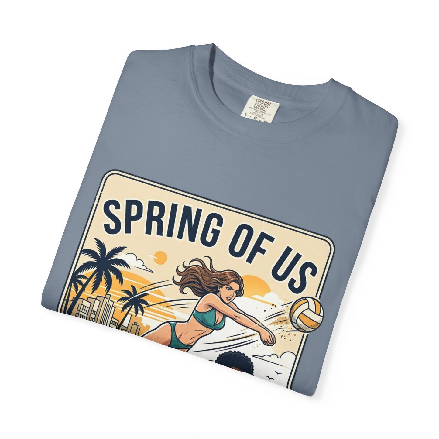 Spring of Us Beach Volleyball T-Shirt — Miami, Florida Retro Sun & Palm Tee
