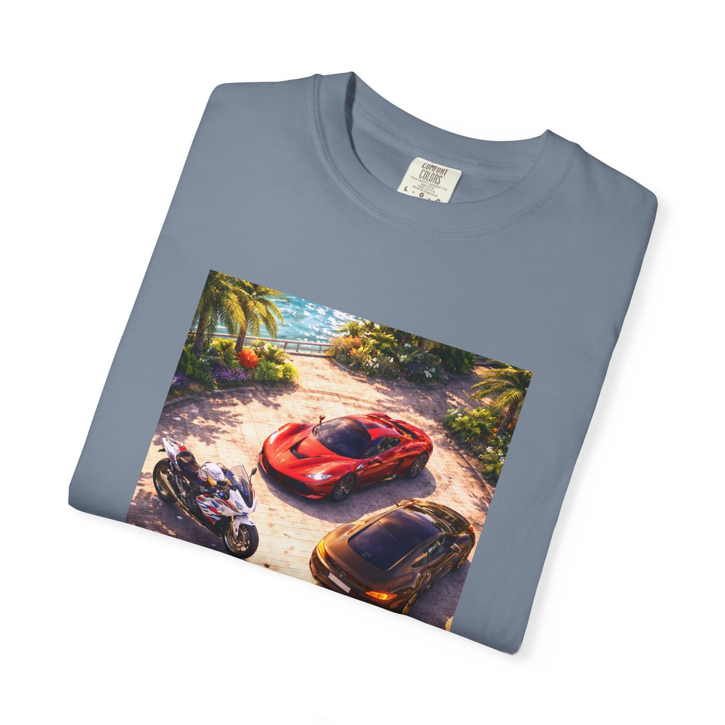 MULTI-VEHICLE - T-Shirt — Tropical Sports Cars & Motorbikes Print