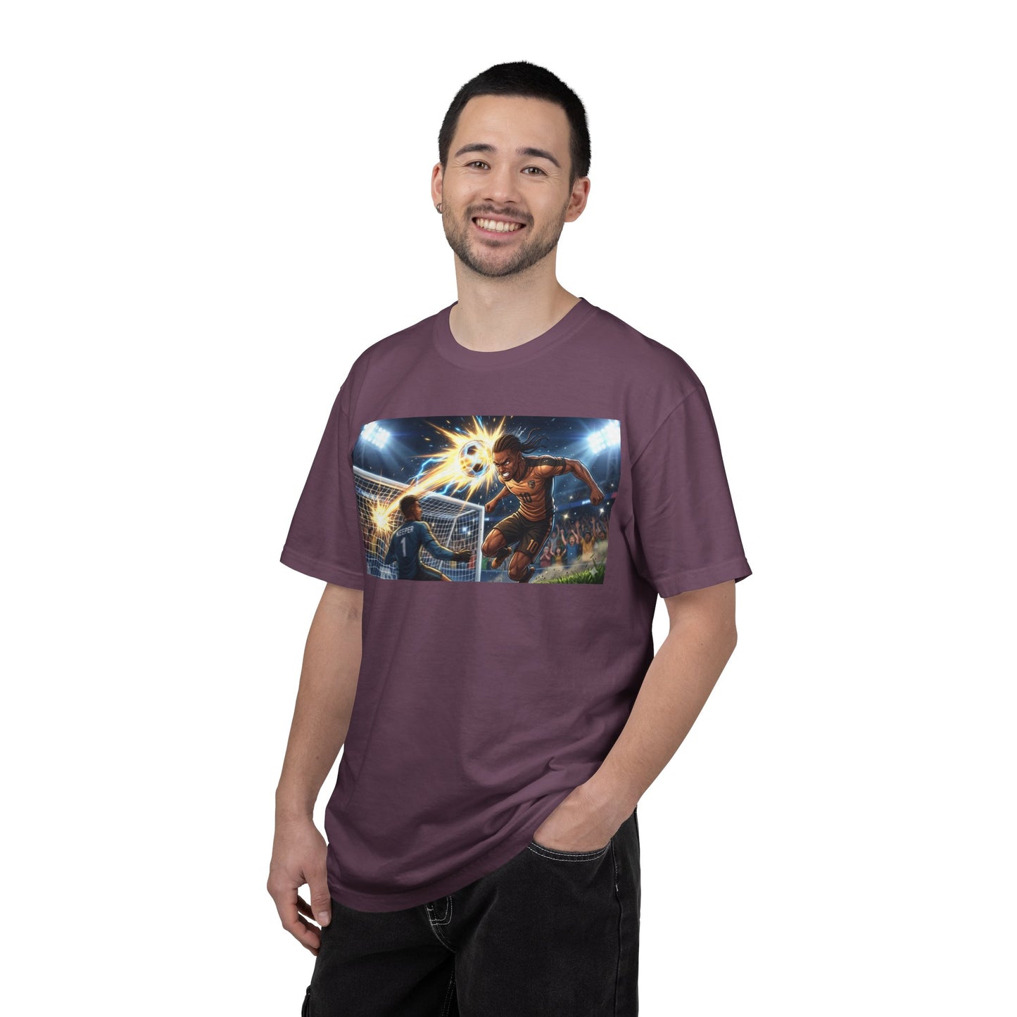 Soccer Goal Explosion T-Shirt — Action-Packed Football Graphic Tee
