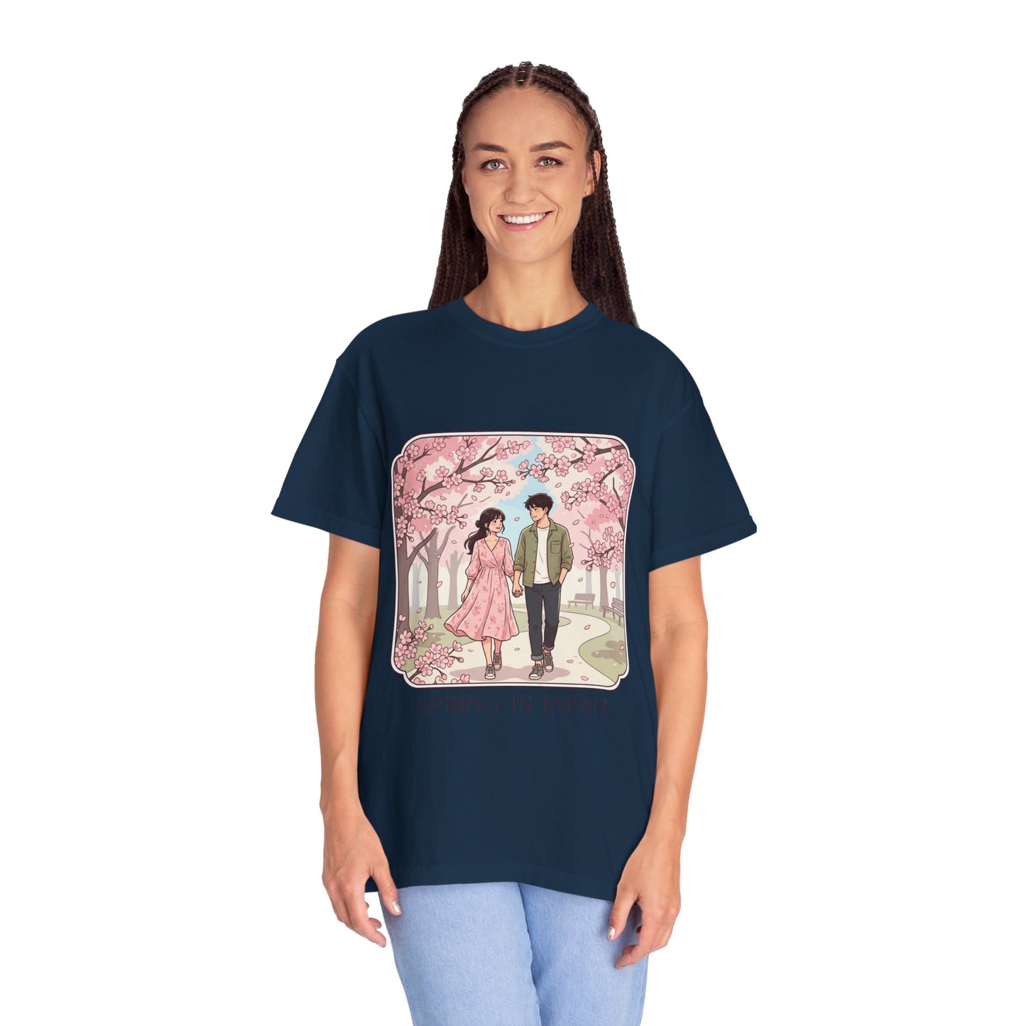 Spring in Japan T-Shirt — Cherry Blossom Couple Graphic Tee