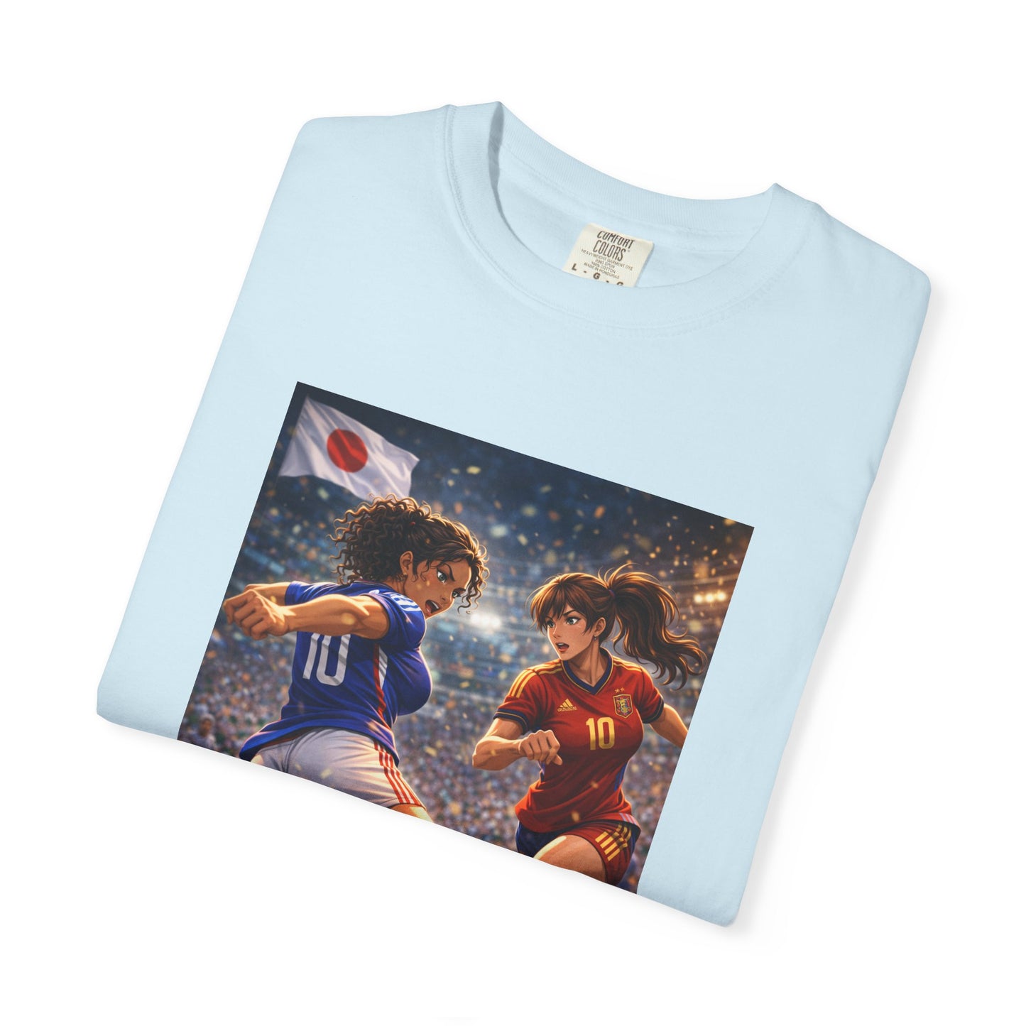 JAPAN Soccer Duel Graphic T-Shirt — Intense Japan vs Spain Football Art