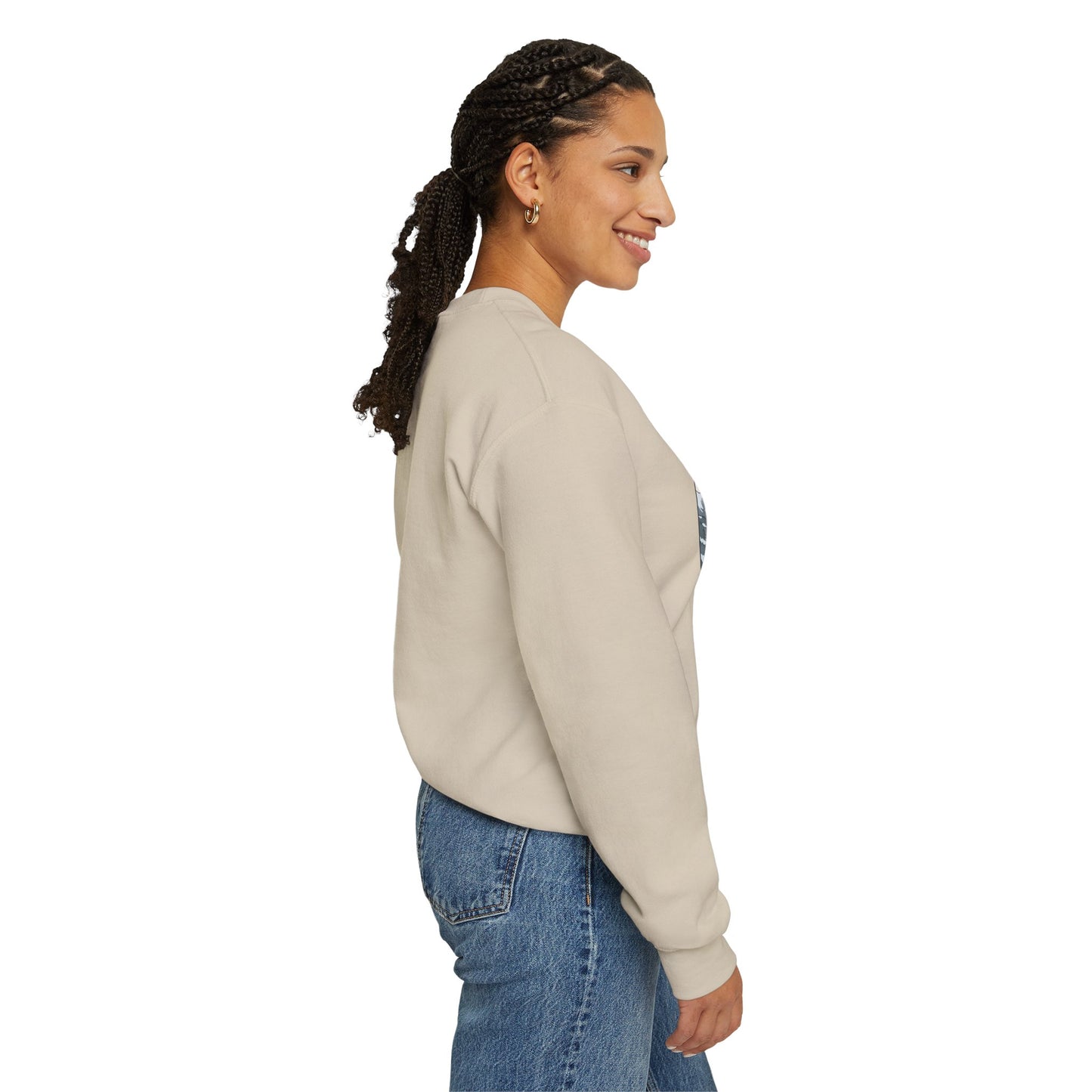 Crewneck Sweatshirt — Franconia Notch Winter Couple Scenic Graphic