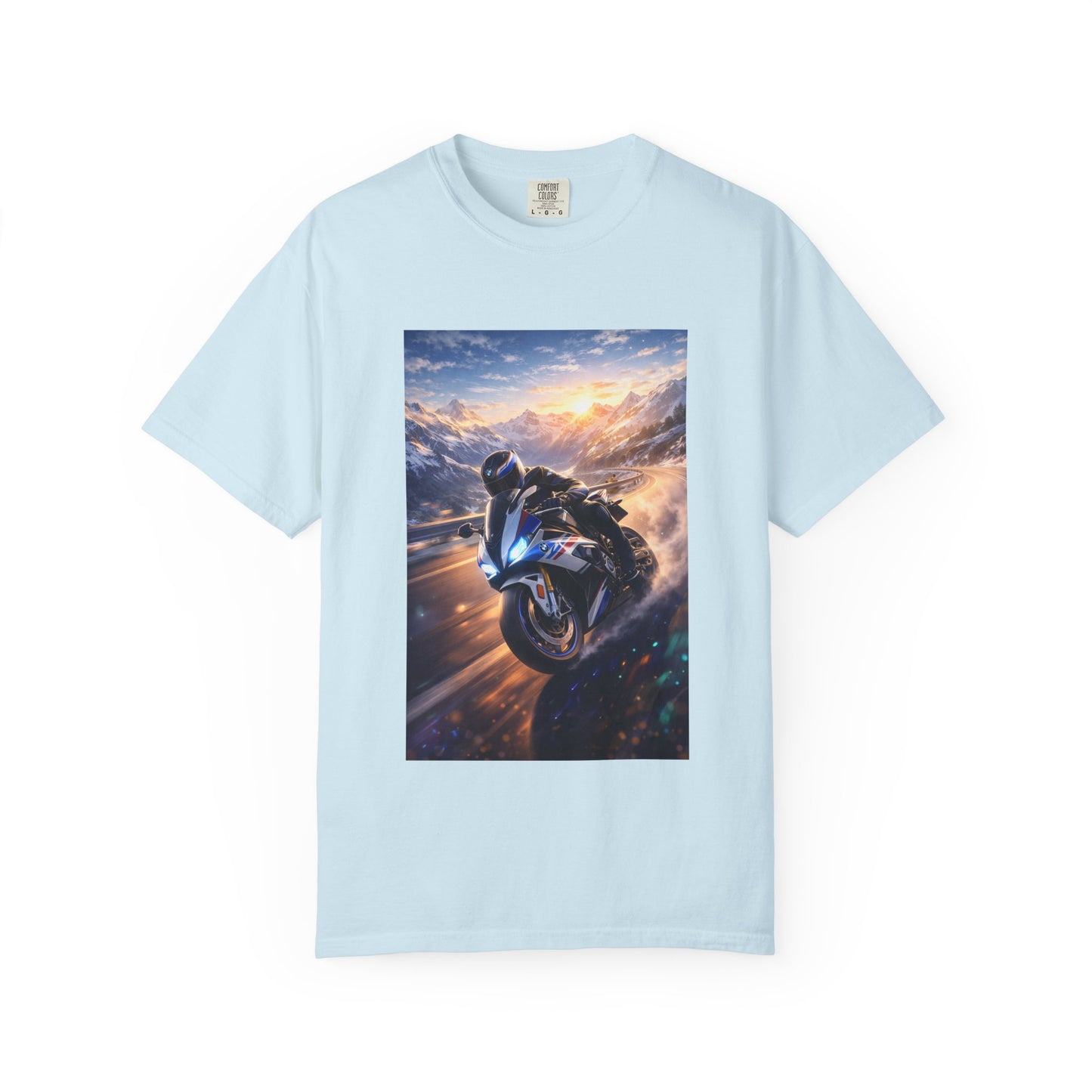 BMW S1000RR ALPINE GHOST RIDE - T‑Shirt — Sportbike Skyline Graphic Tee